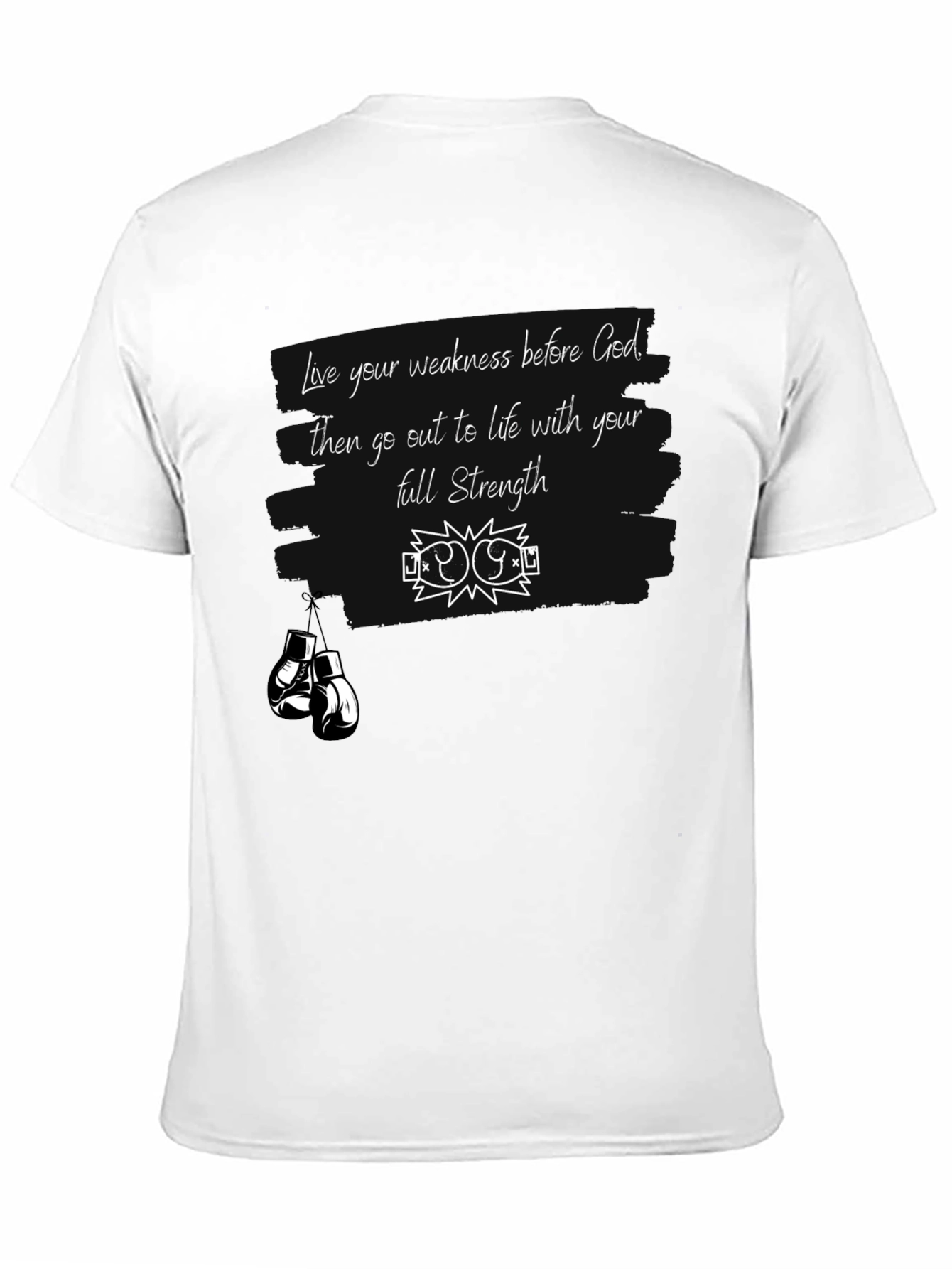 Motivational Strength T-Shirt - Boxing Gloves Design