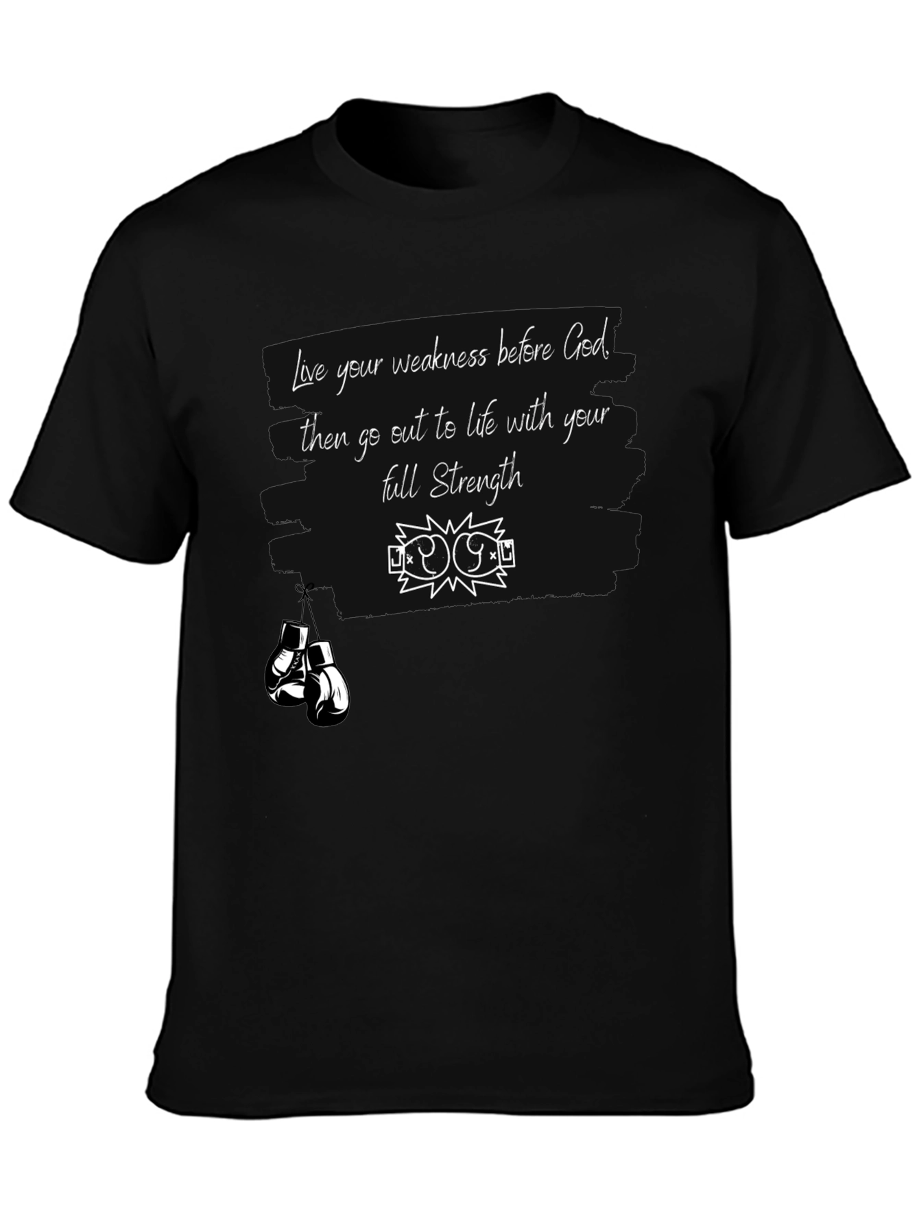 Motivational Strength T-Shirt - Boxing Gloves Design