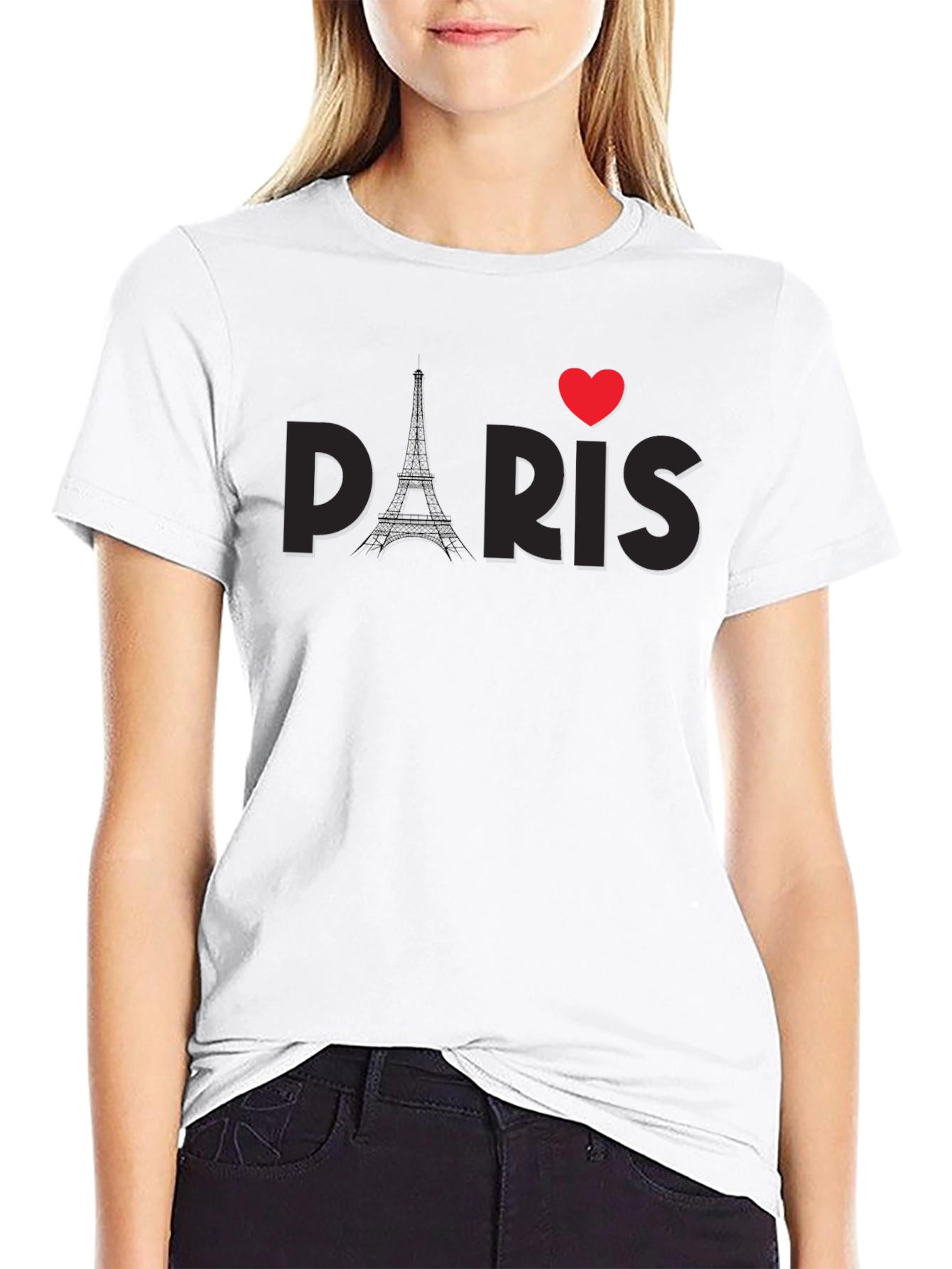 I Heart Paris Black Graphic Tee