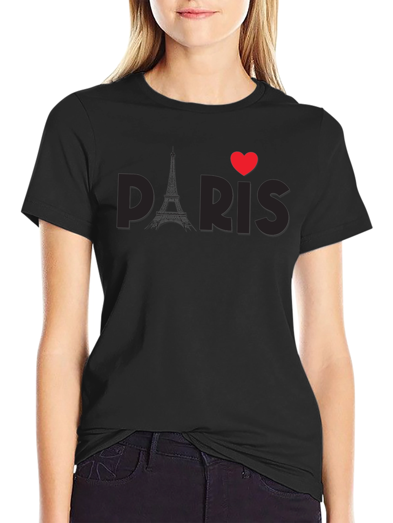 I Heart Paris Black Graphic Tee
