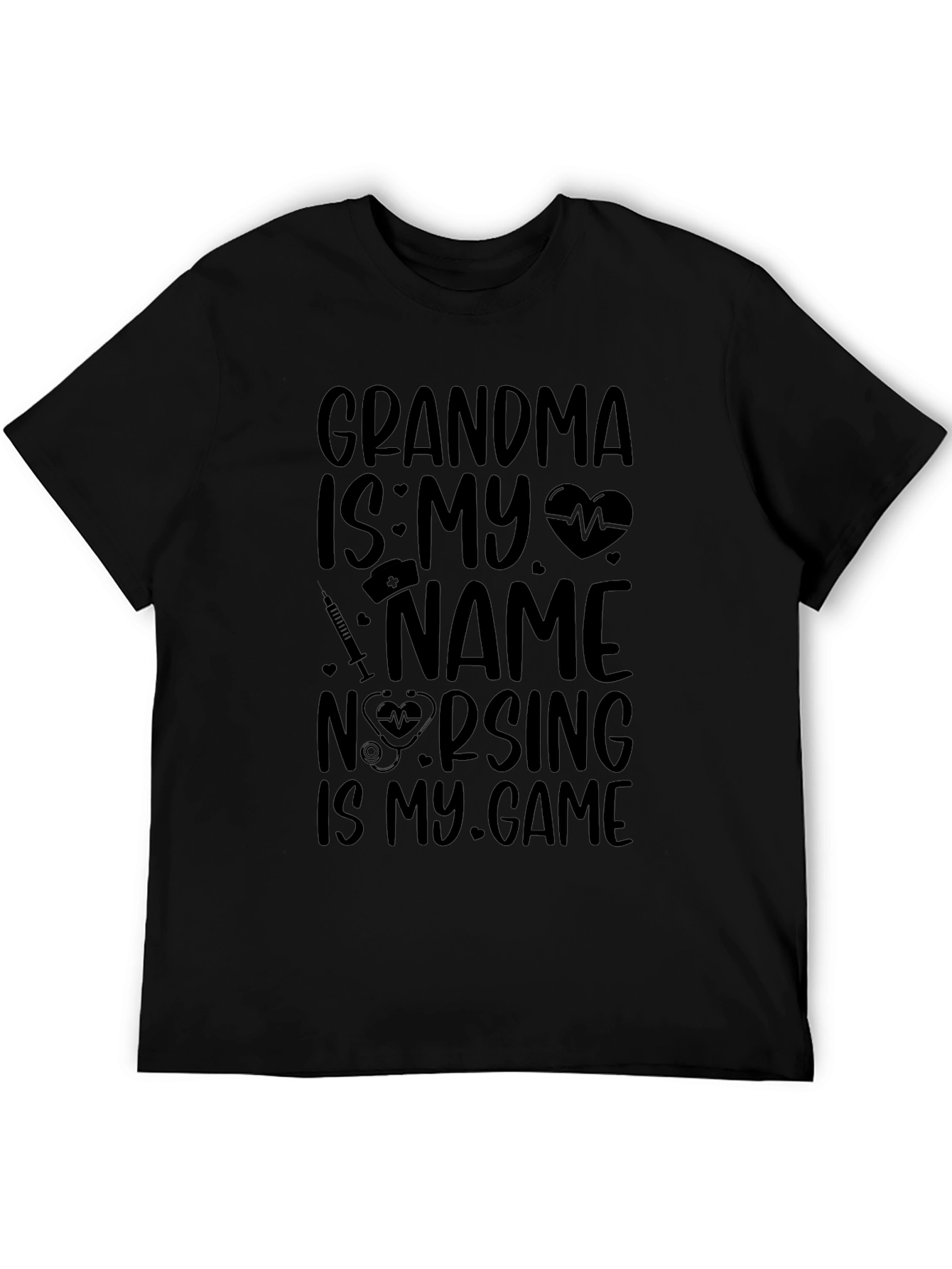 Grandma Nurse T-Shirt Nursing Is My Game Black Tee