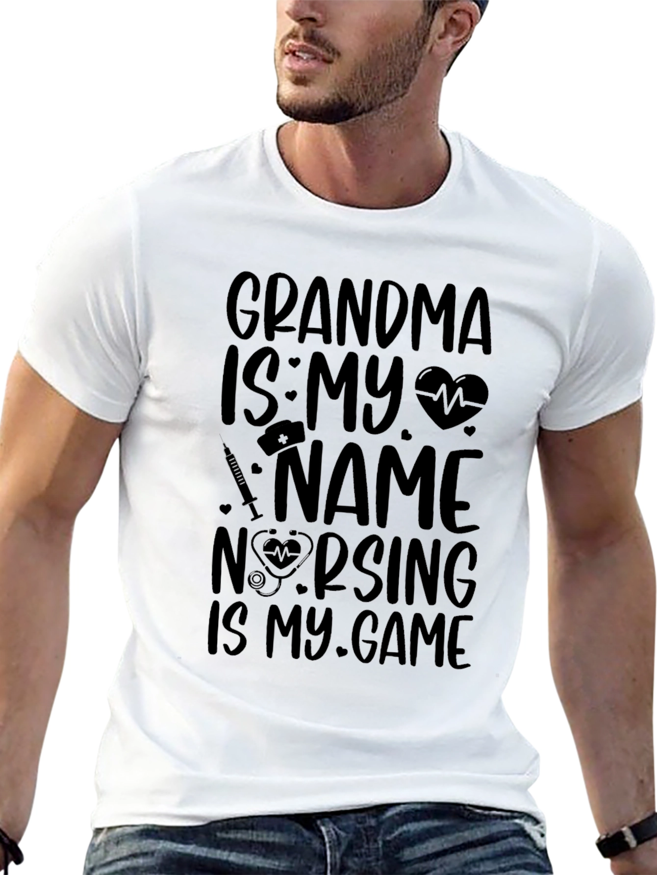 Grandma Nurse T-Shirt Nursing Is My Game Black Tee