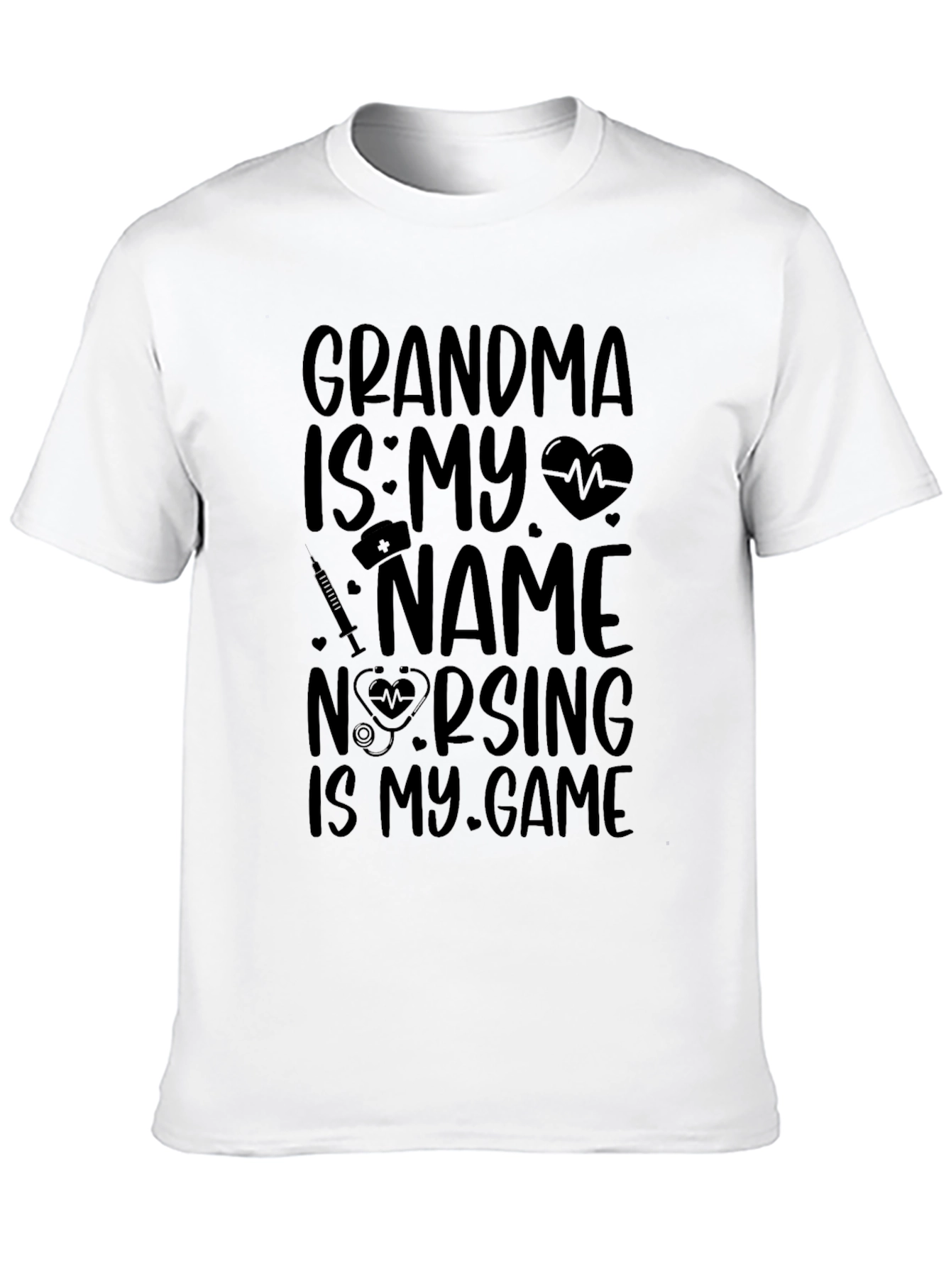 Grandma Nurse T-Shirt Nursing Is My Game Black Tee