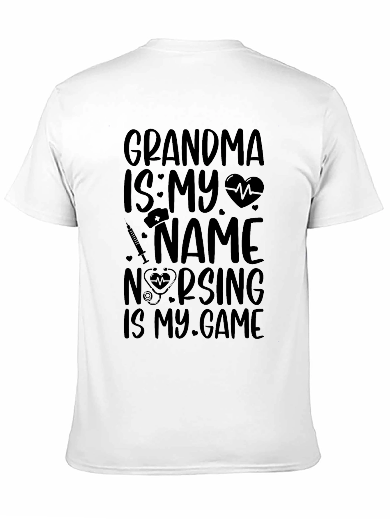 Grandma Nurse T-Shirt Nursing Is My Game Black Tee