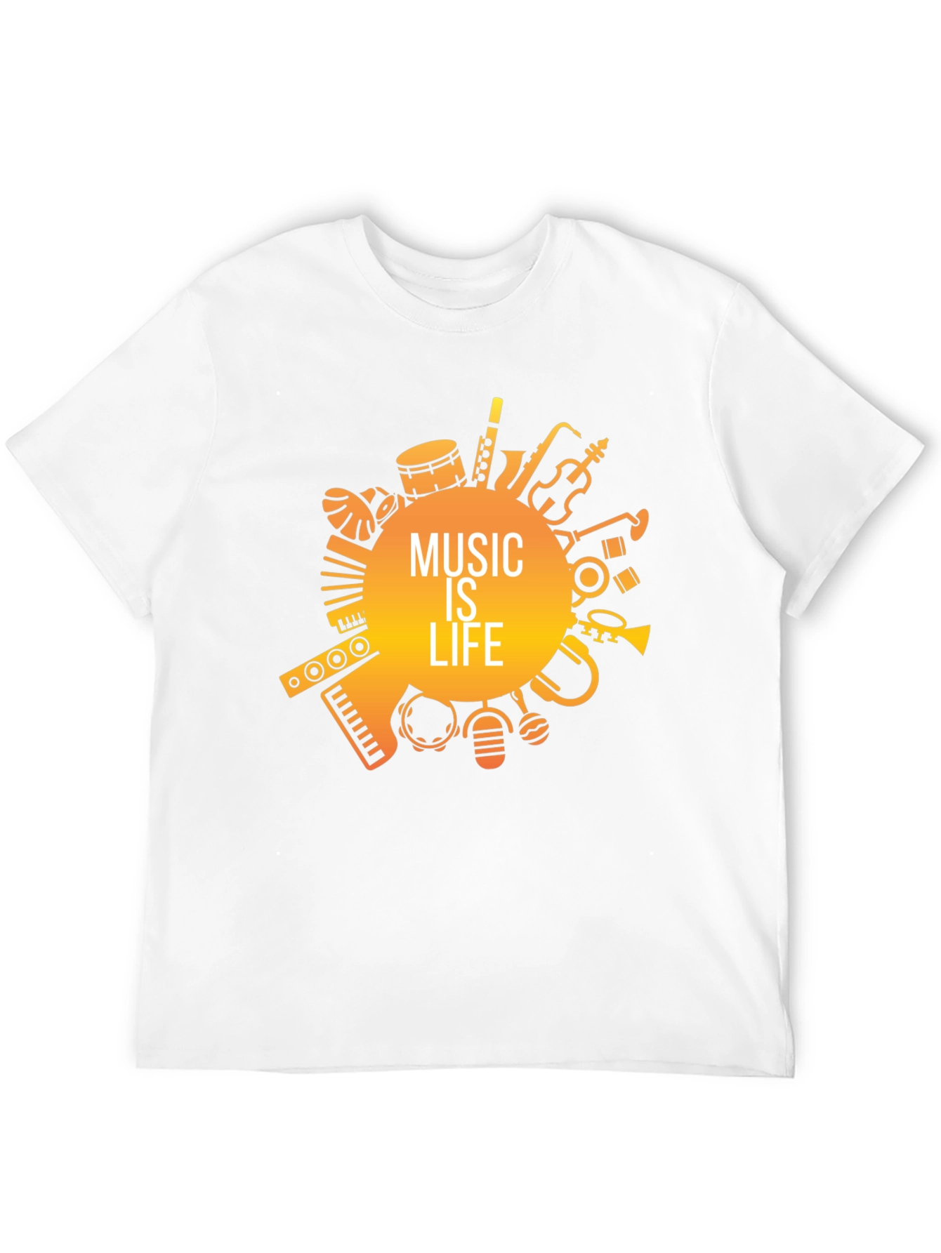 Music is Life Black Graphic Tee