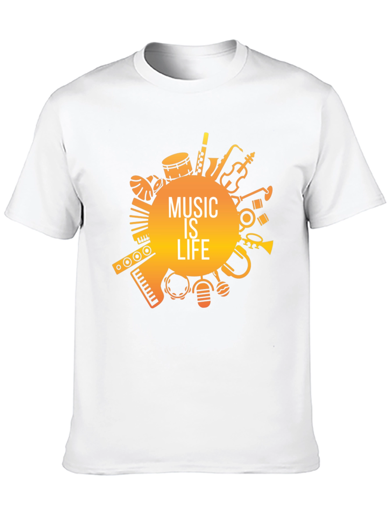 Music is Life Black Graphic Tee