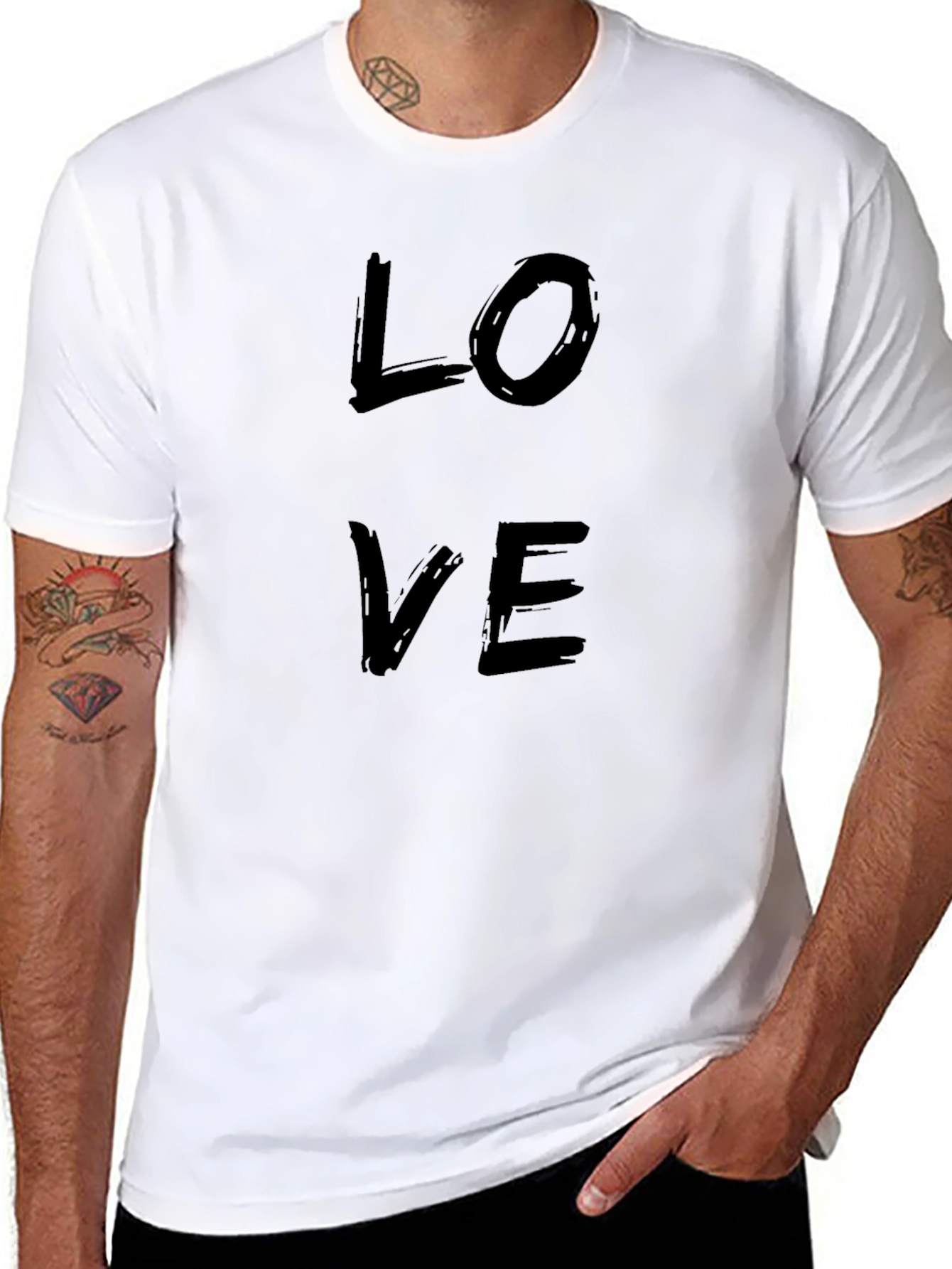 Love Graphic Black Tee - Mens Casual T-Shirt