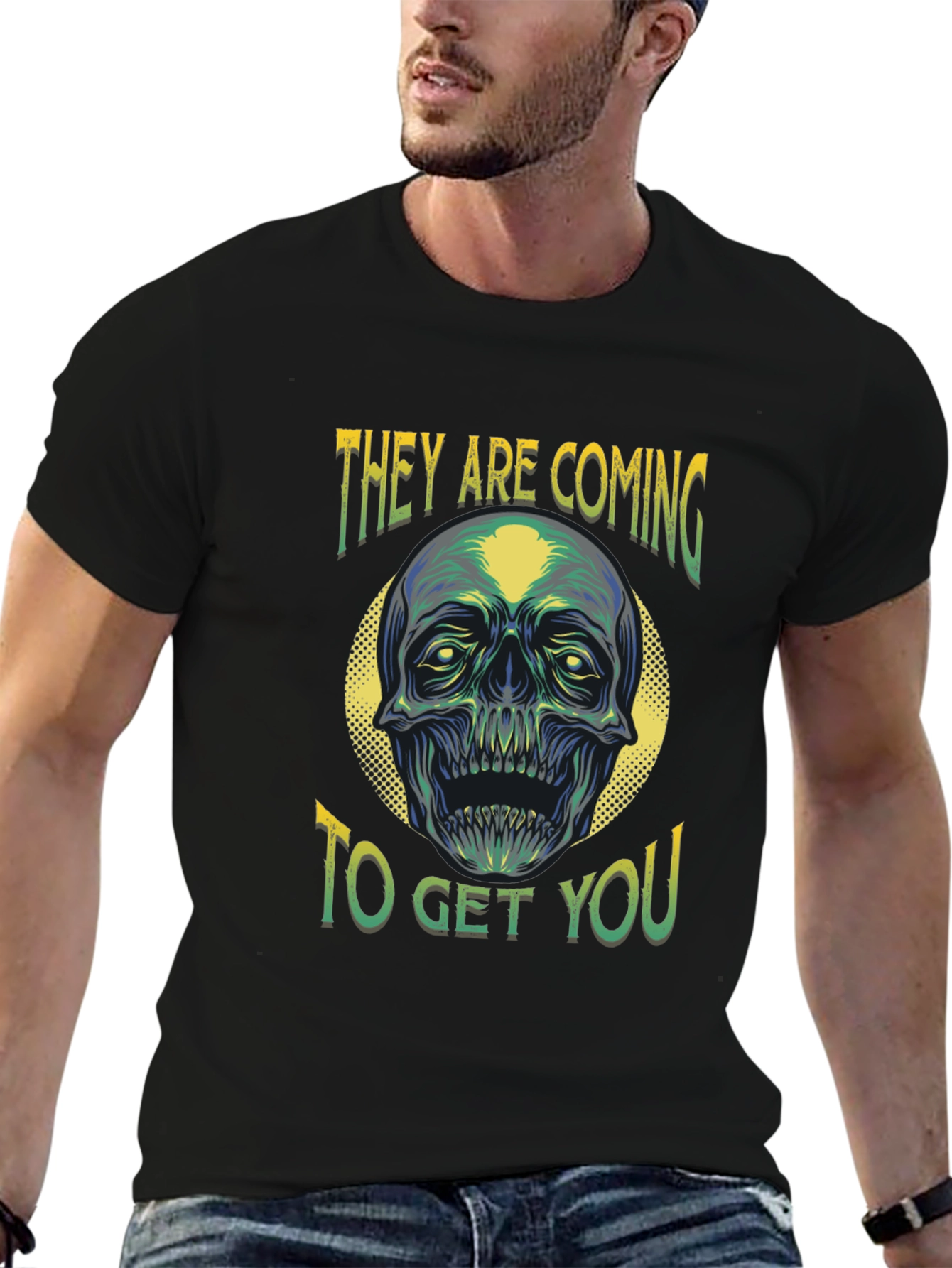 Zombie Skull Graphic T-Shirt - They Are Coming!