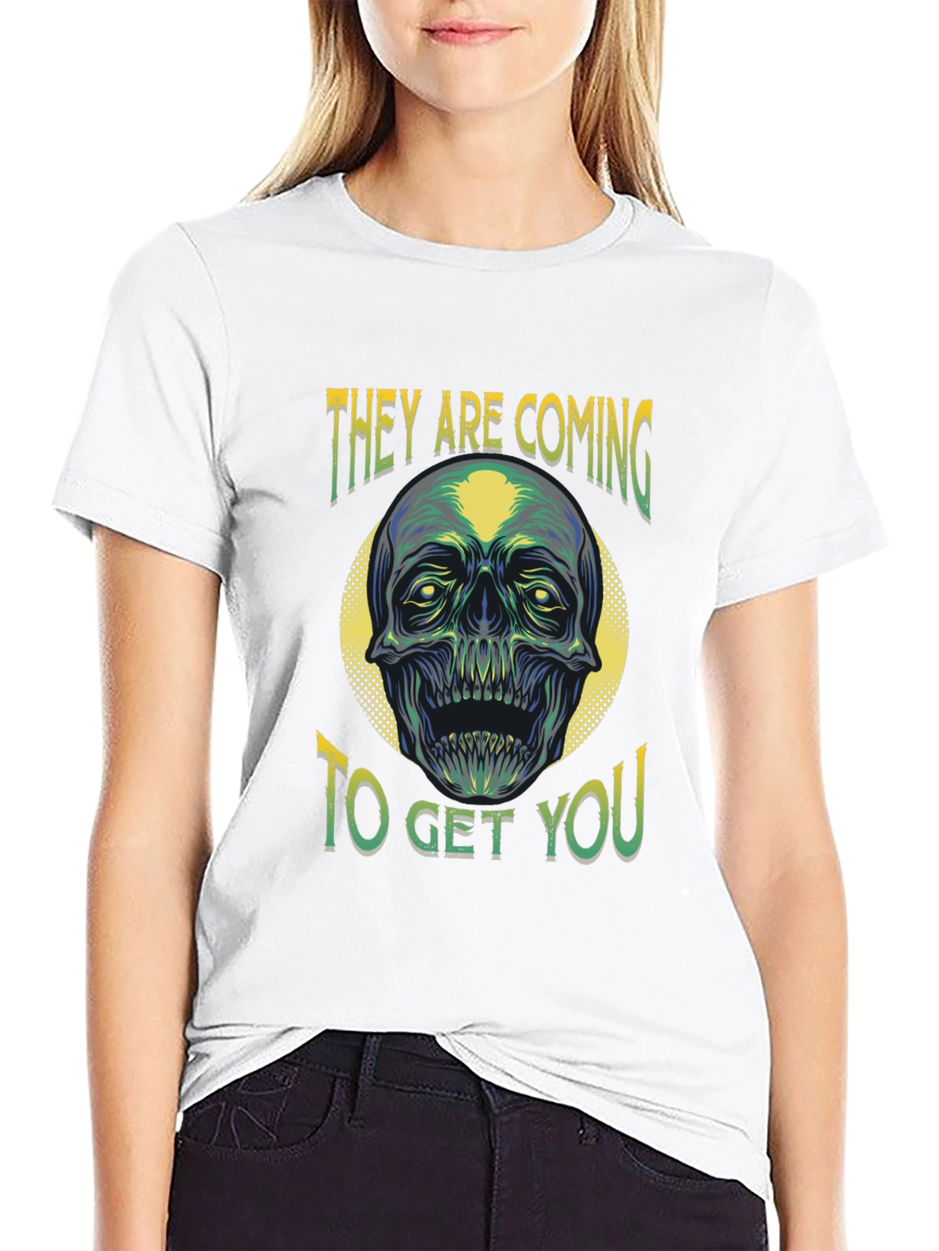 Zombie Skull Graphic T-Shirt - They Are Coming!