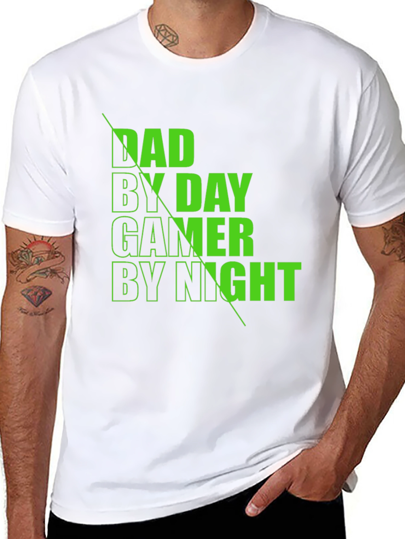 Dad By Day Gamer By Night Black T-Shirt