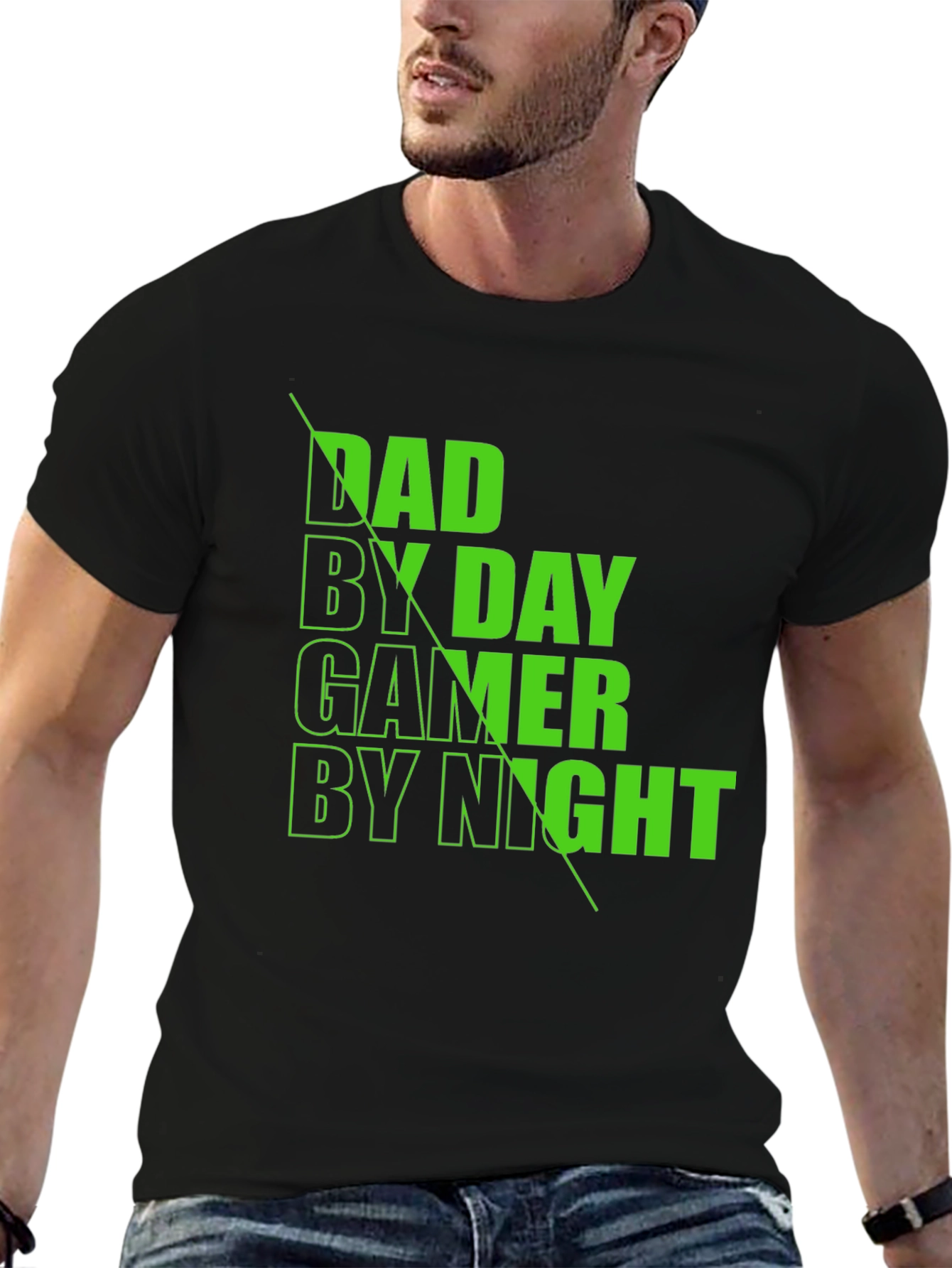 Dad By Day Gamer By Night Black T-Shirt