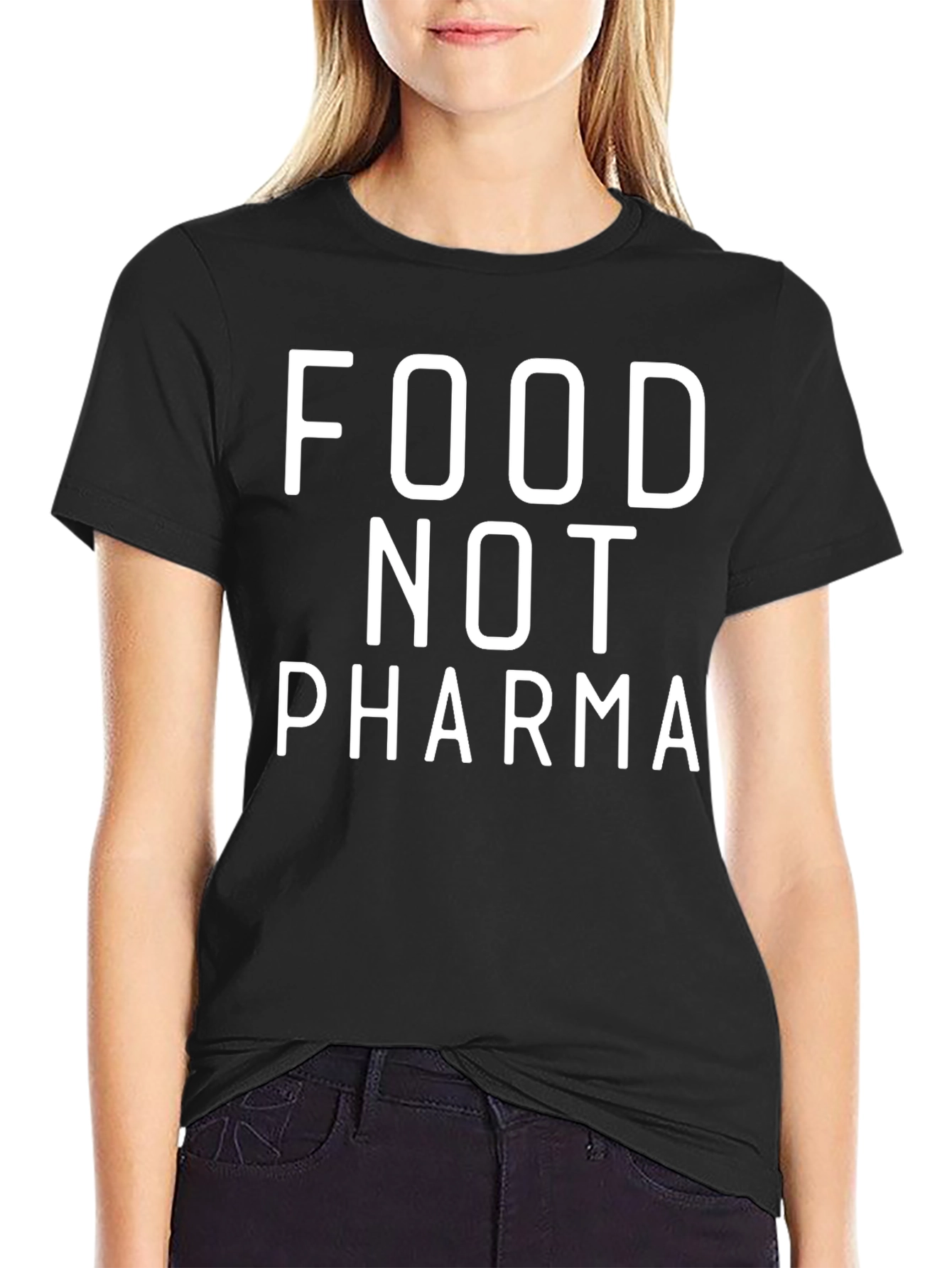 Food Not Pharma Black Graphic Tee