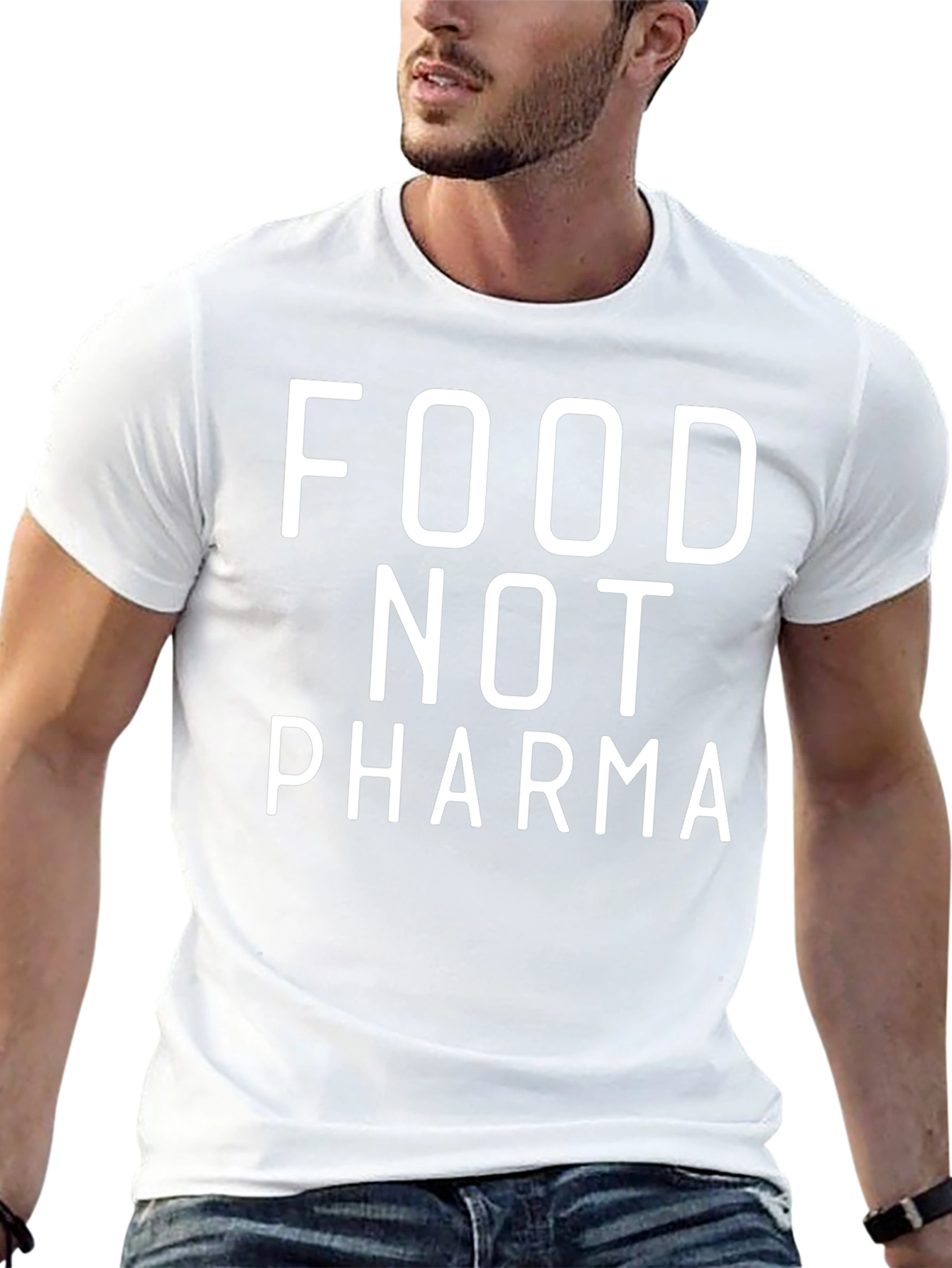 Food Not Pharma Black Graphic Tee