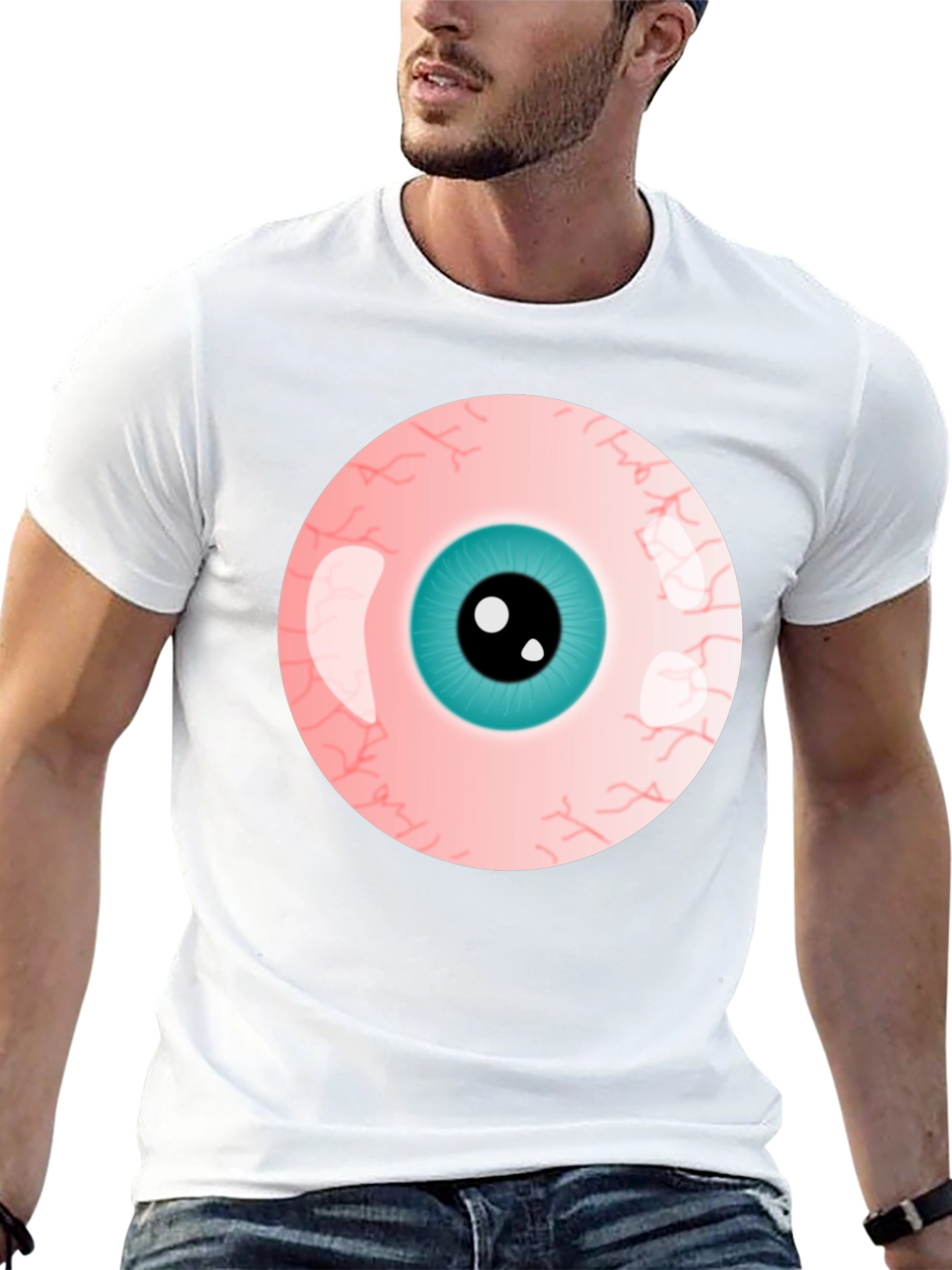 Eye-Catching Graphic Tee - Bold Eyeball Design