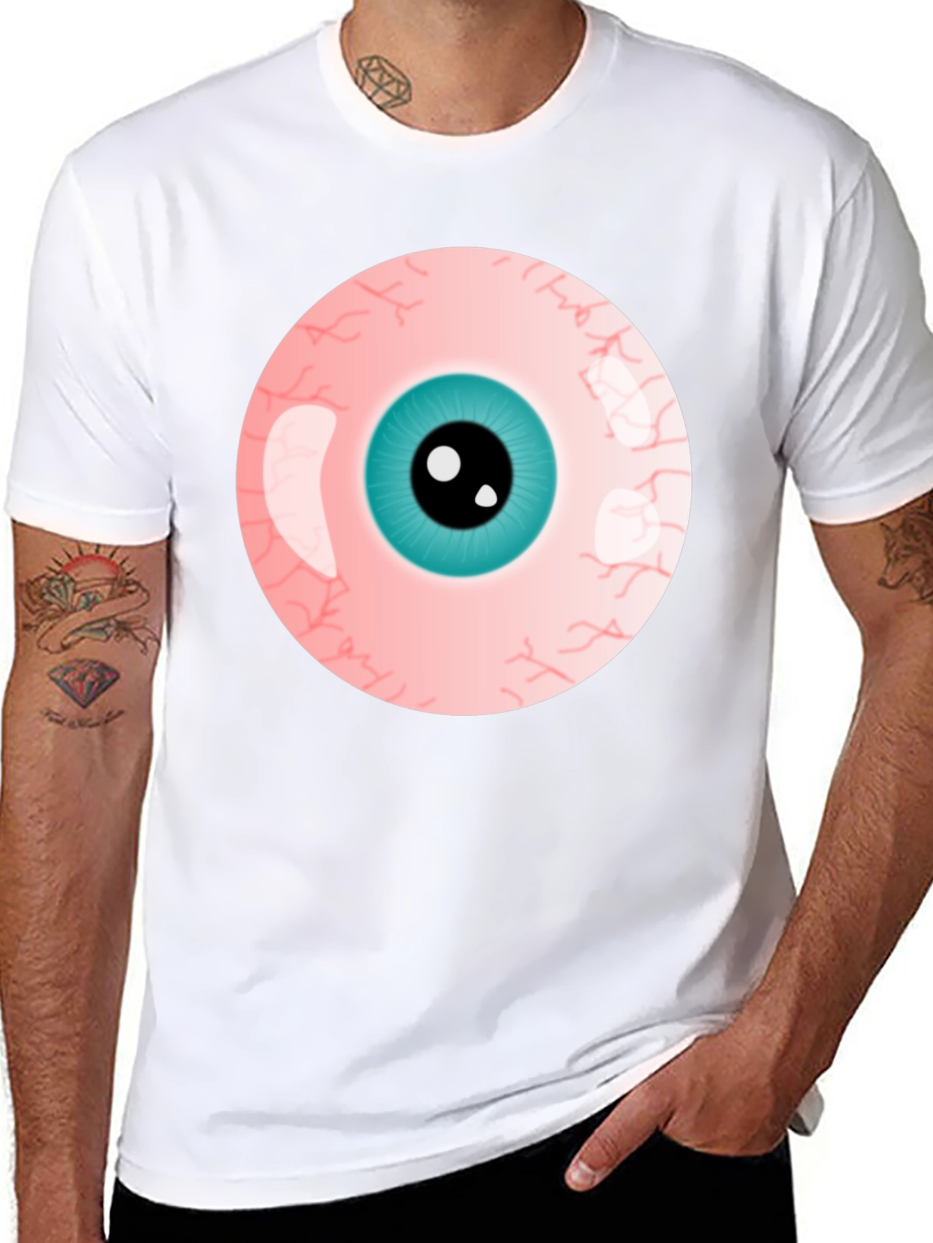 Eye-Catching Graphic Tee - Bold Eyeball Design