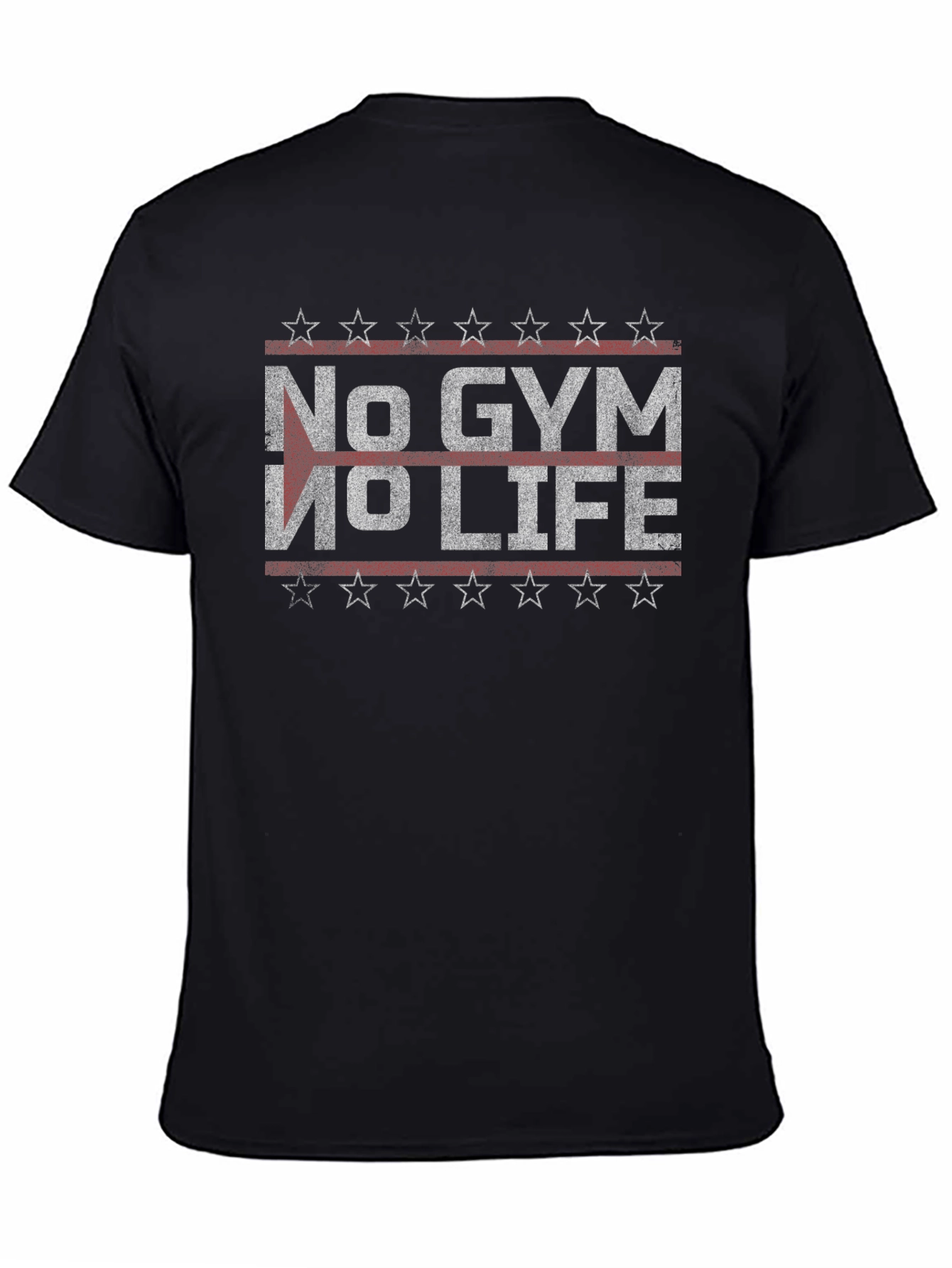 No Gym No Life Black Graphic T-Shirt