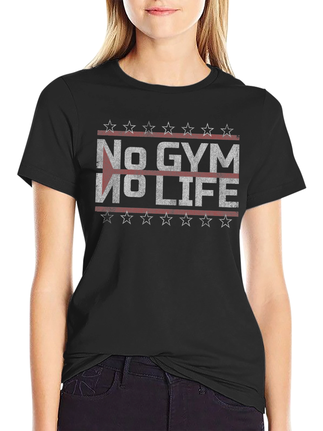 No Gym No Life Black Graphic T-Shirt