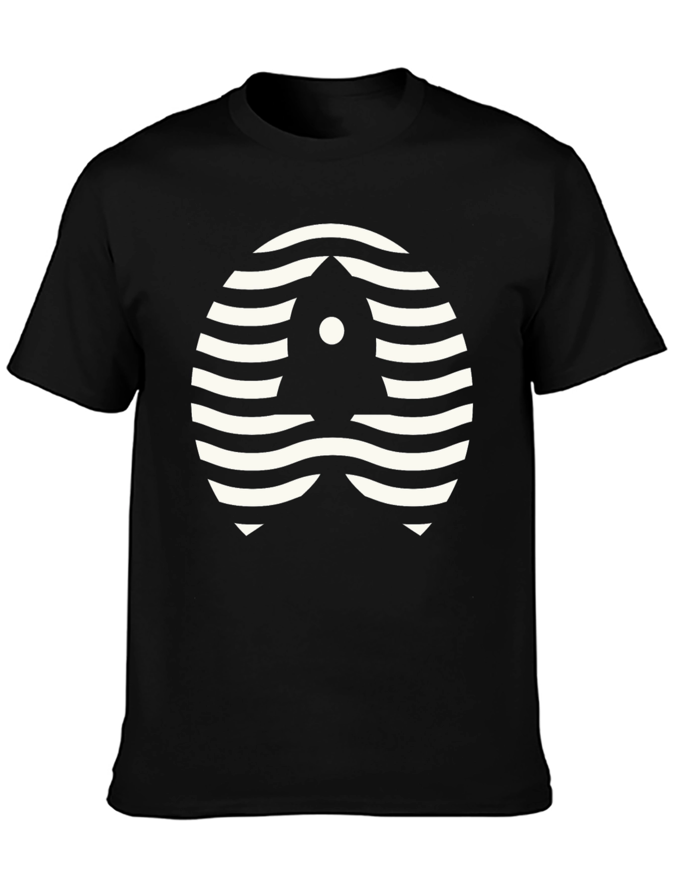 Retro Rocket Waves Graphic Tee - Black