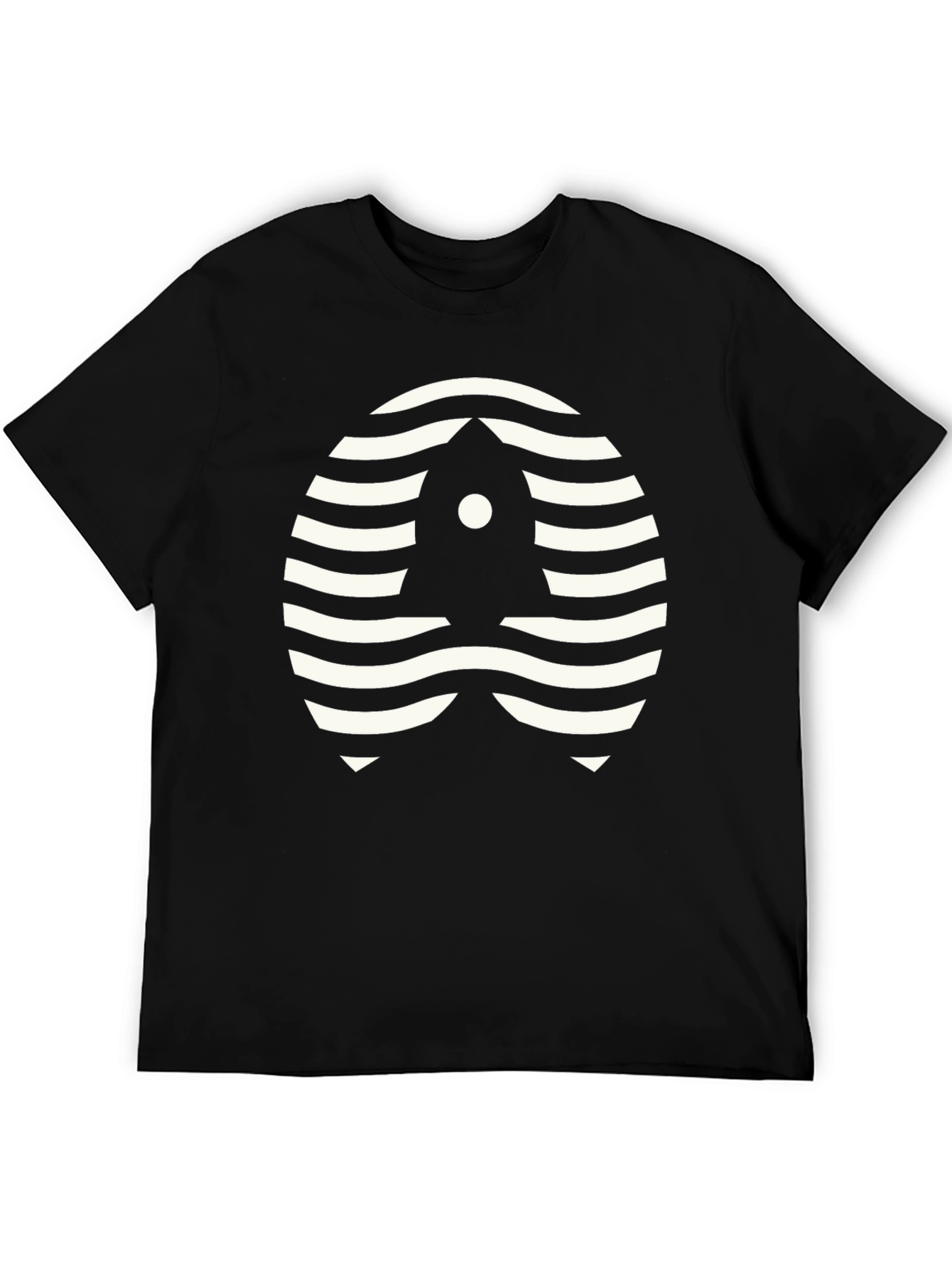 Retro Rocket Waves Graphic Tee - Black