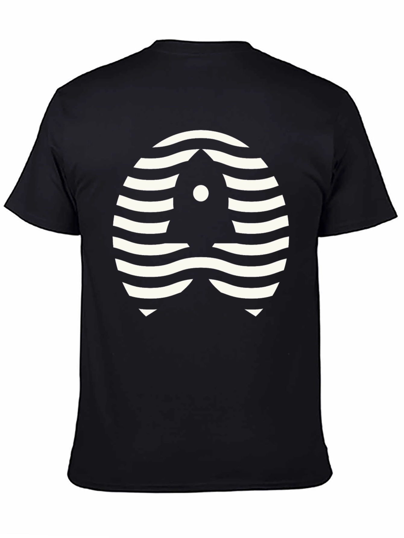 Retro Rocket Waves Graphic Tee - Black