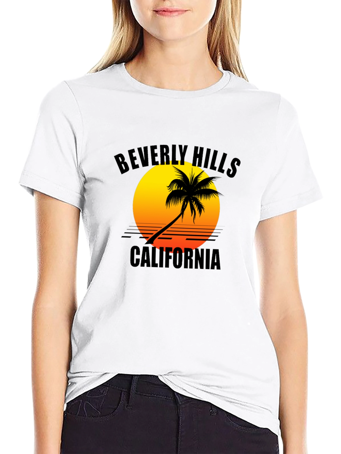 Beverly Hills California Palm Tree Graphic T-Shirt