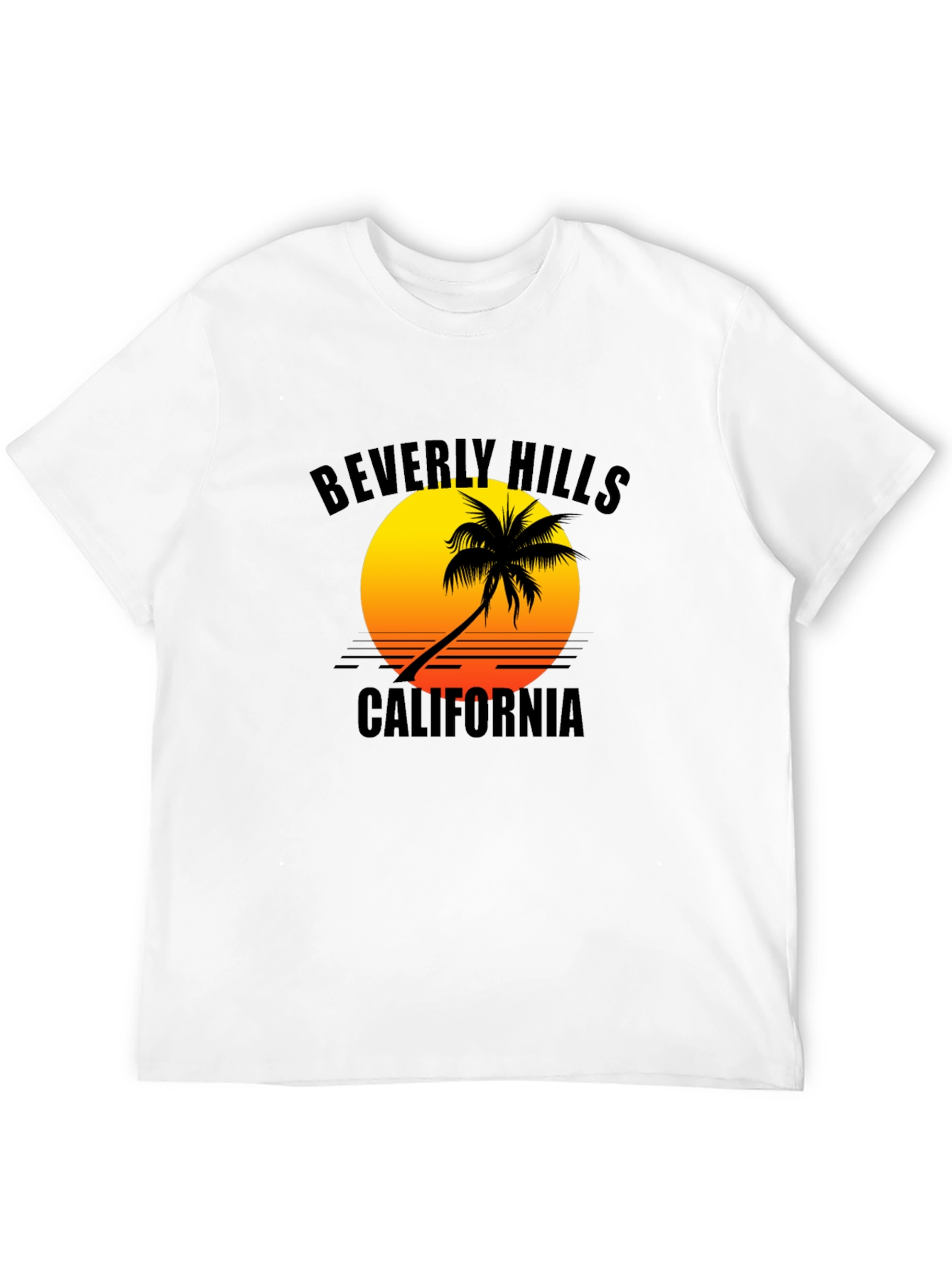 Beverly Hills California Palm Tree Graphic T-Shirt