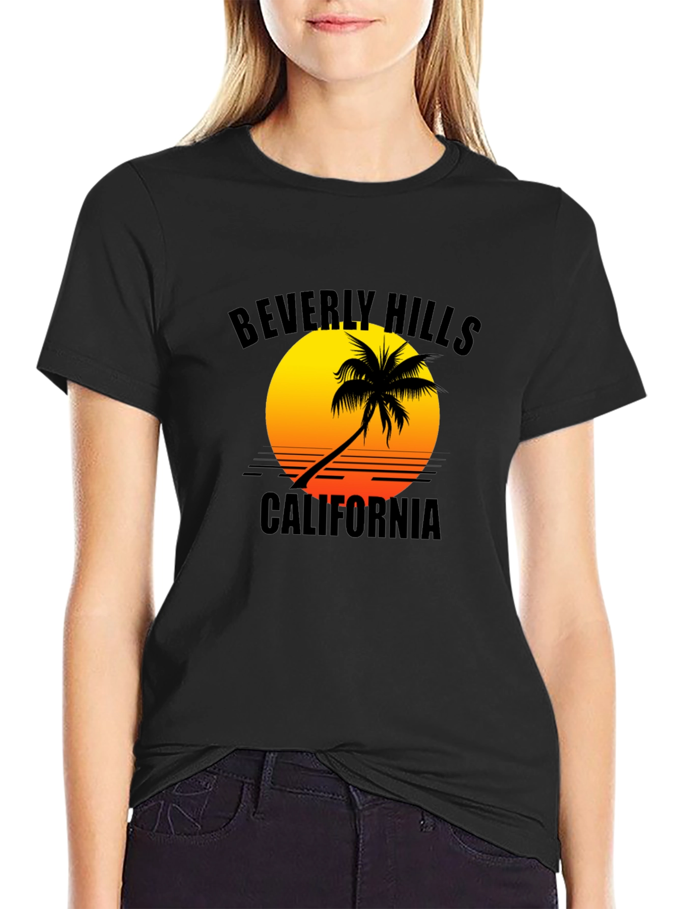 Beverly Hills California Palm Tree Graphic T-Shirt