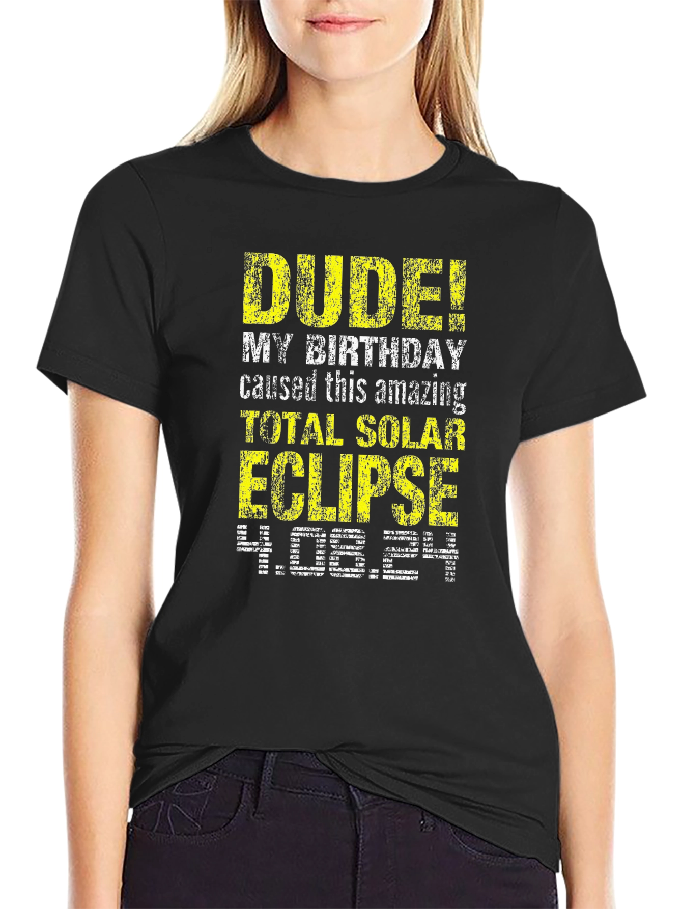 Total Solar Eclipse Birthday Tee - April 8th 2024
