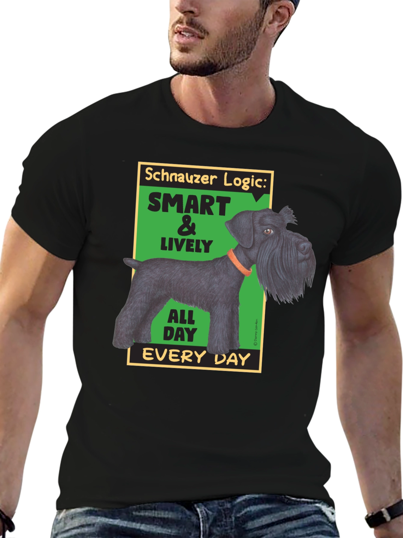 Schnauzer Logic Mens Graphic T-Shirt