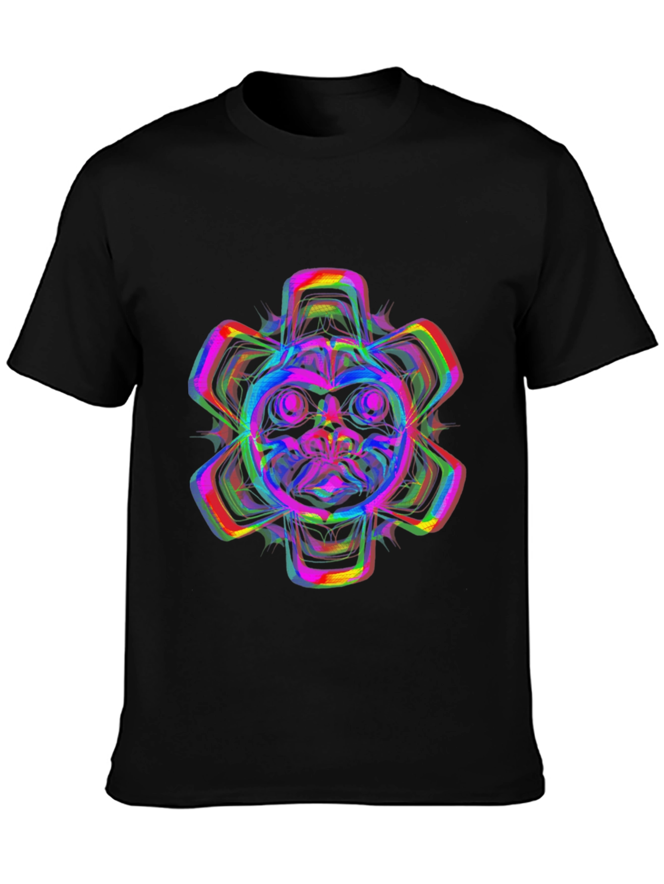 Vibrant Psychedelic Bear Graphic T-Shirt