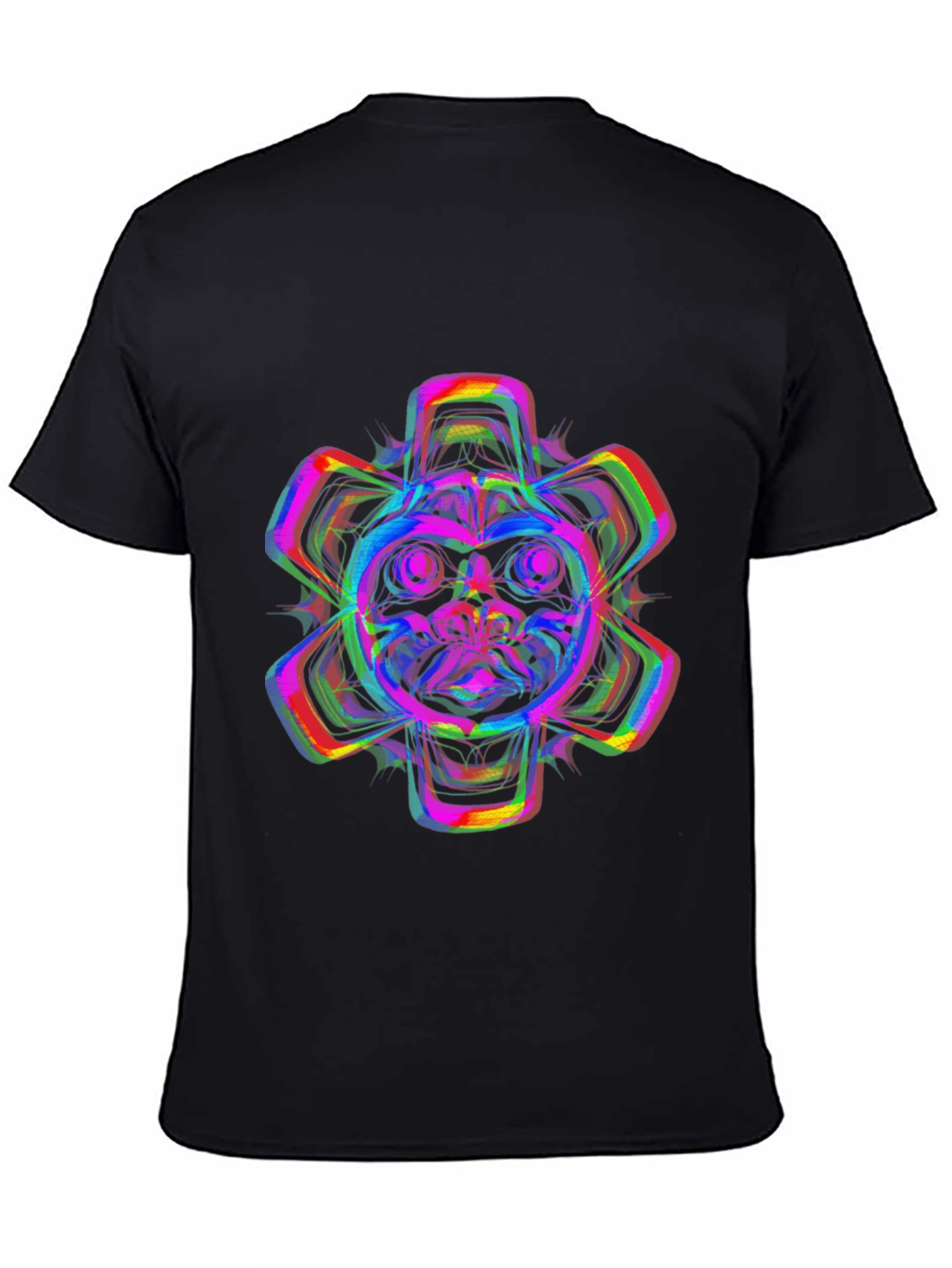 Vibrant Psychedelic Bear Graphic T-Shirt