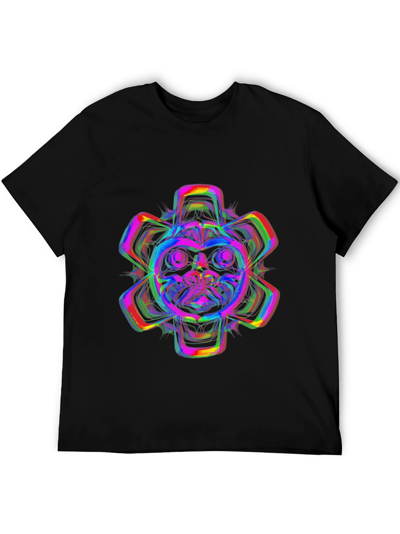 Vibrant Psychedelic Bear Graphic T-Shirt