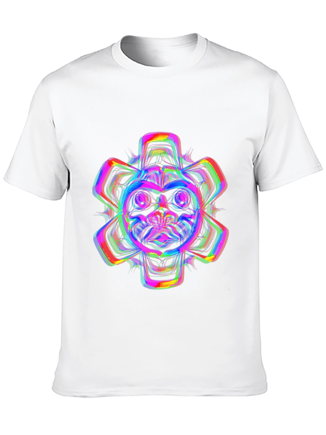 Vibrant Psychedelic Bear Graphic T-Shirt