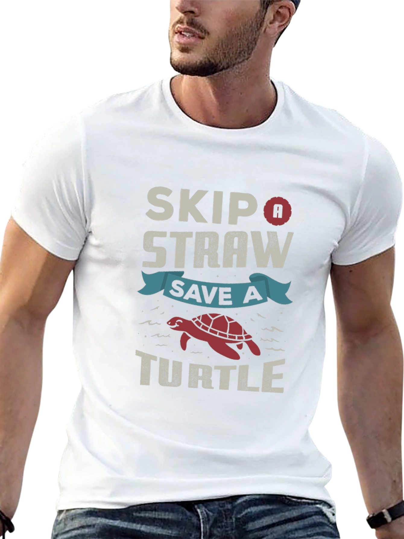 Skip a Straw Save a Turtle Graphic Tee
