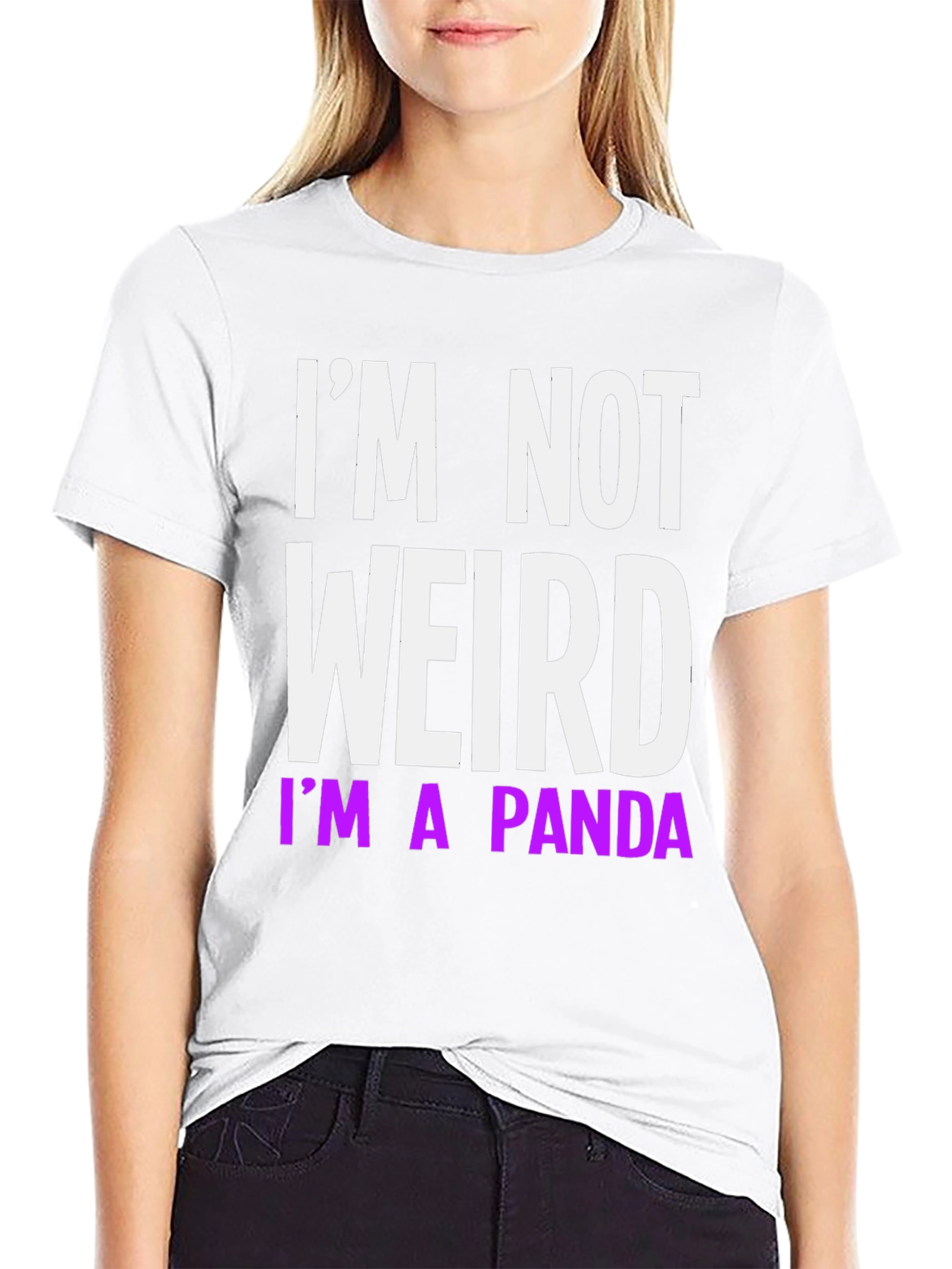 Funny Im Not Weird Im A Panda Black T-Shirt