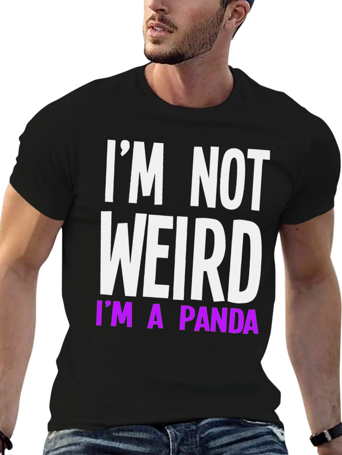 Funny Im Not Weird Im A Panda Black T-Shirt