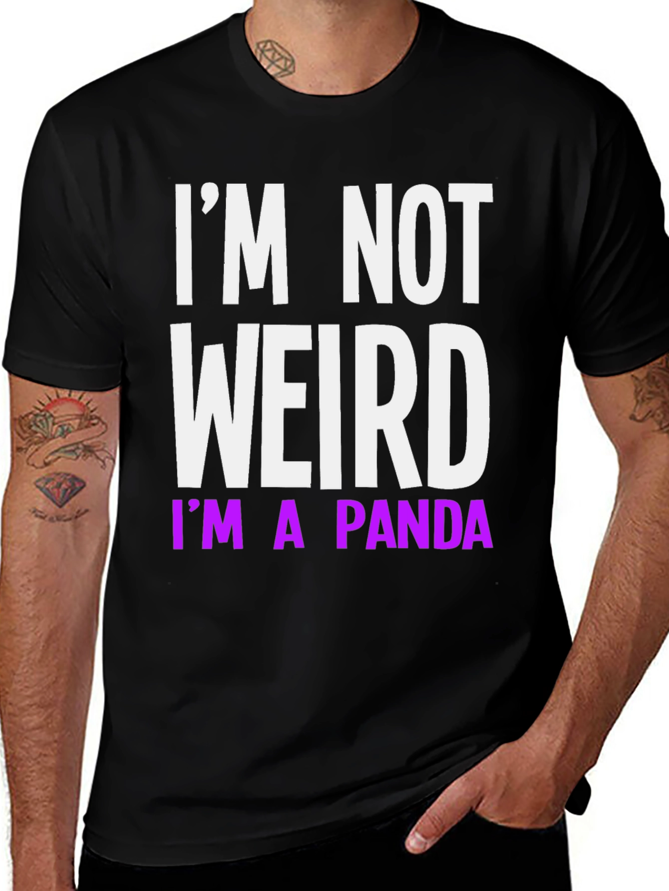 Funny Im Not Weird Im A Panda Black T-Shirt