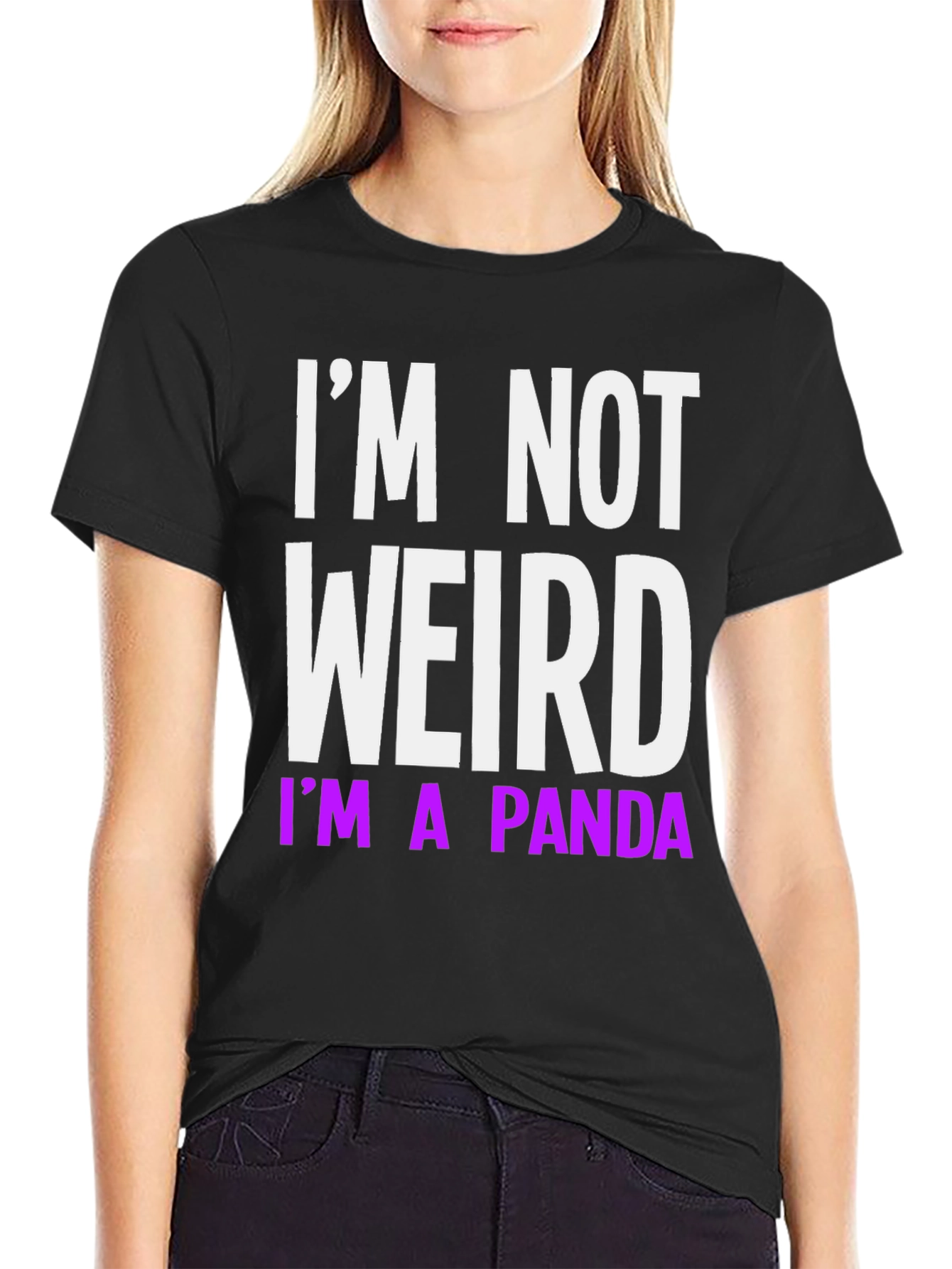 Funny Im Not Weird Im A Panda Black T-Shirt