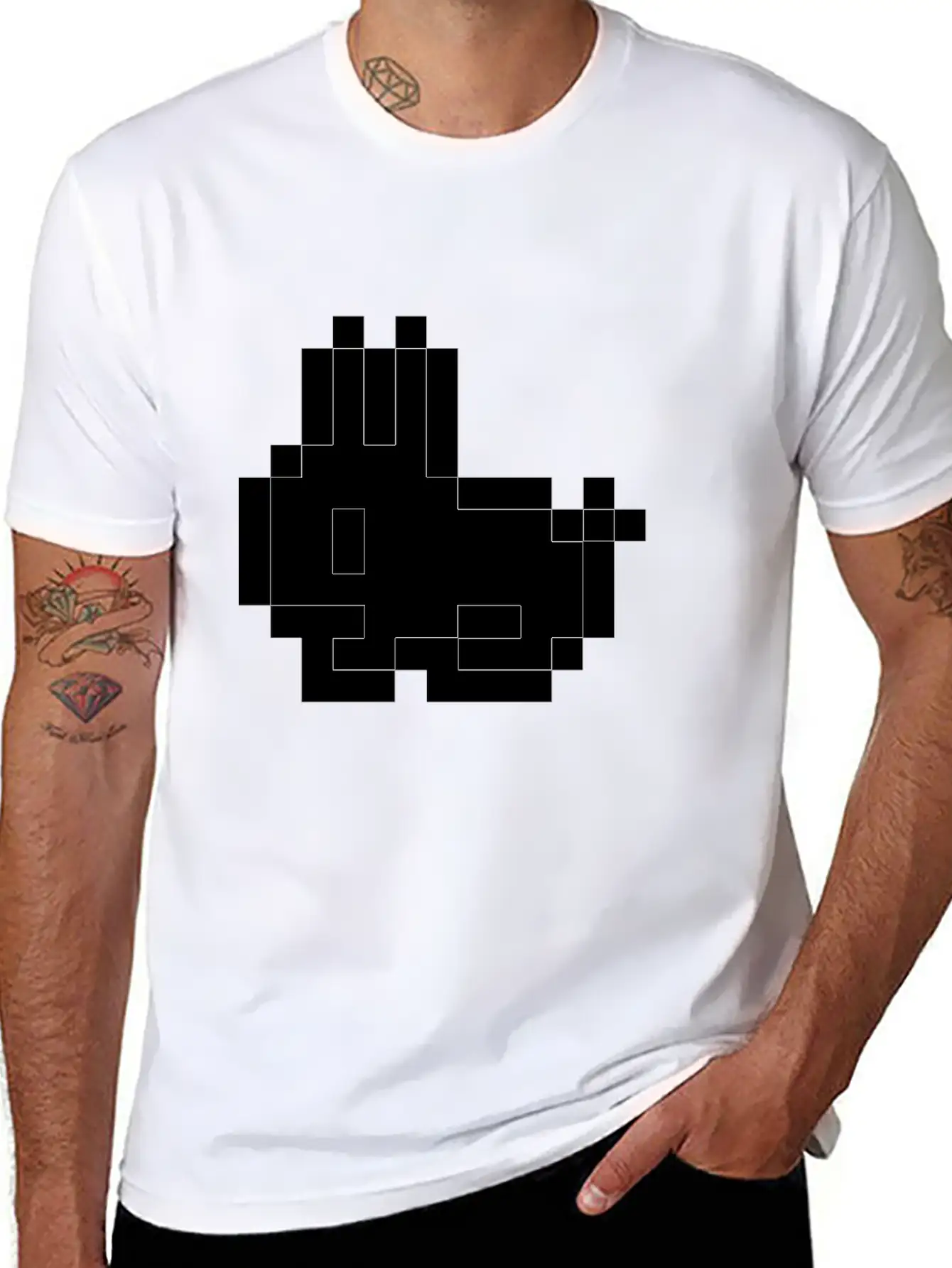 Rabbit Comfortable Minimalist Graphic Tee – Summer Style Essential