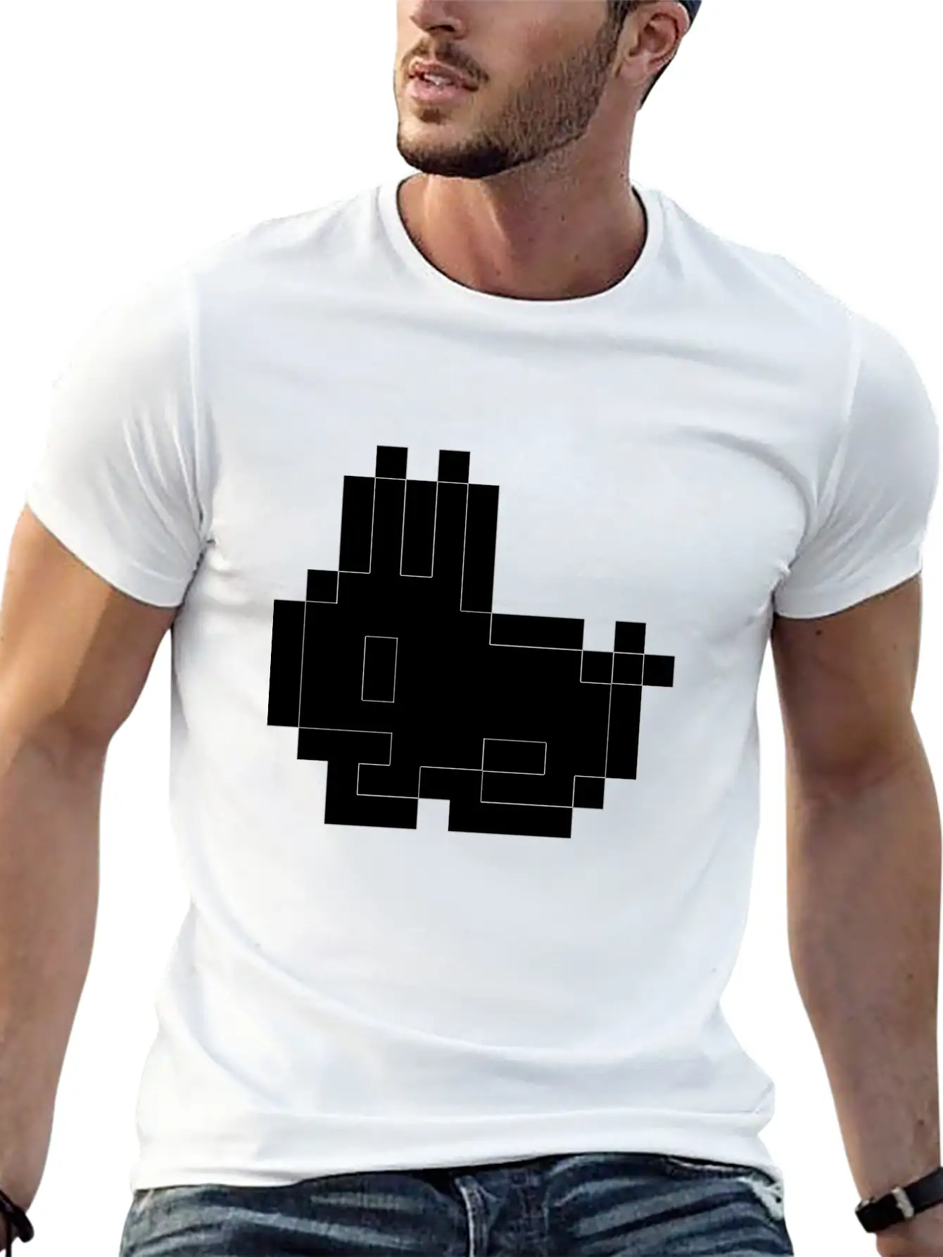 Rabbit Comfortable Minimalist Graphic Tee – Summer Style Essential