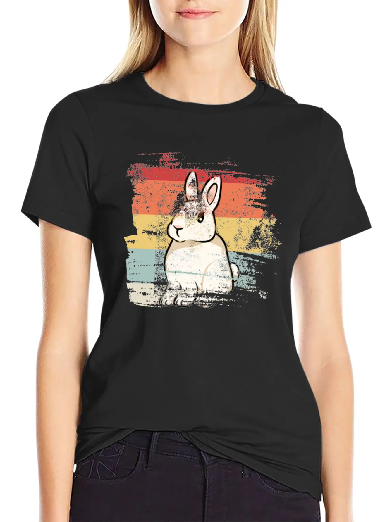 Rabbit Retro Essential Unisex Summer Tee – Soft Cotton Casual Fit