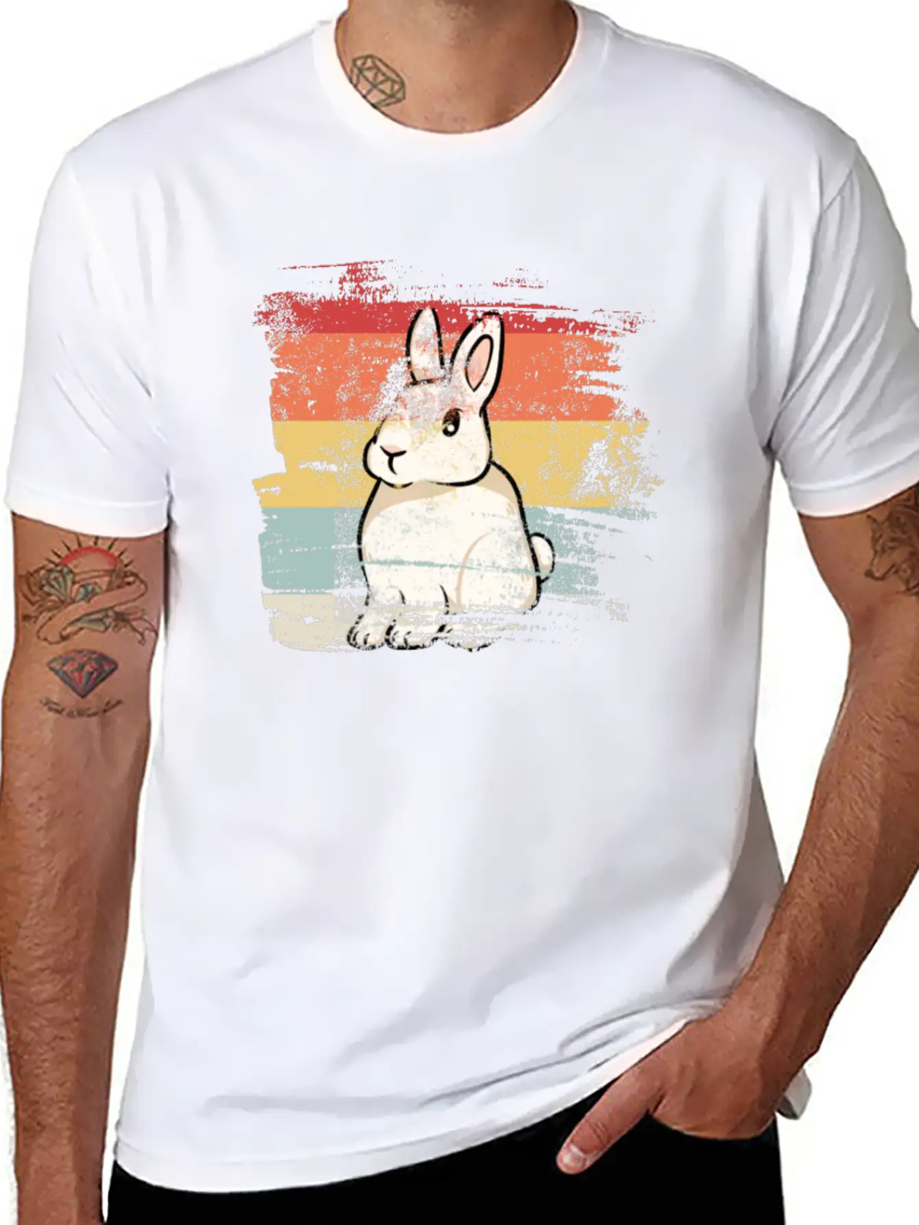 Rabbit Retro Essential Unisex Summer Tee – Soft Cotton Casual Fit