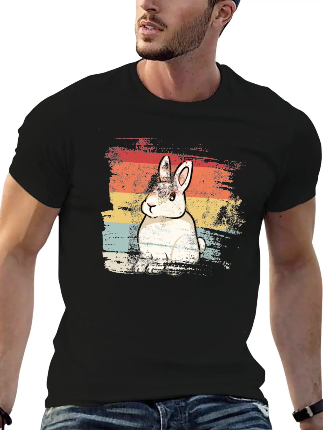 Rabbit Retro Essential Unisex Summer Tee – Soft Cotton Casual Fit