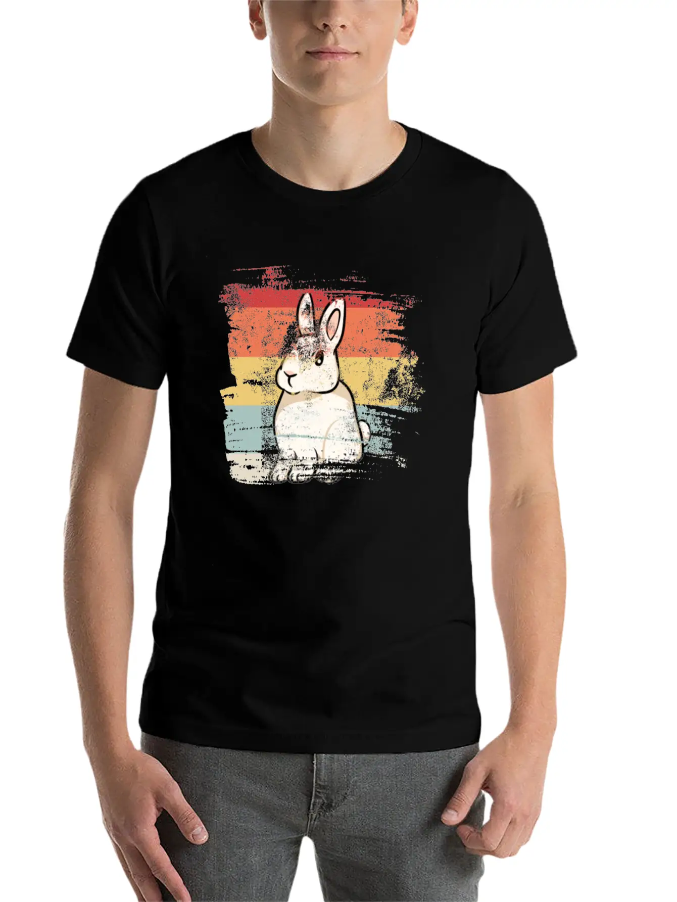 Rabbit Retro Essential Unisex Summer Tee – Soft Cotton Casual Fit