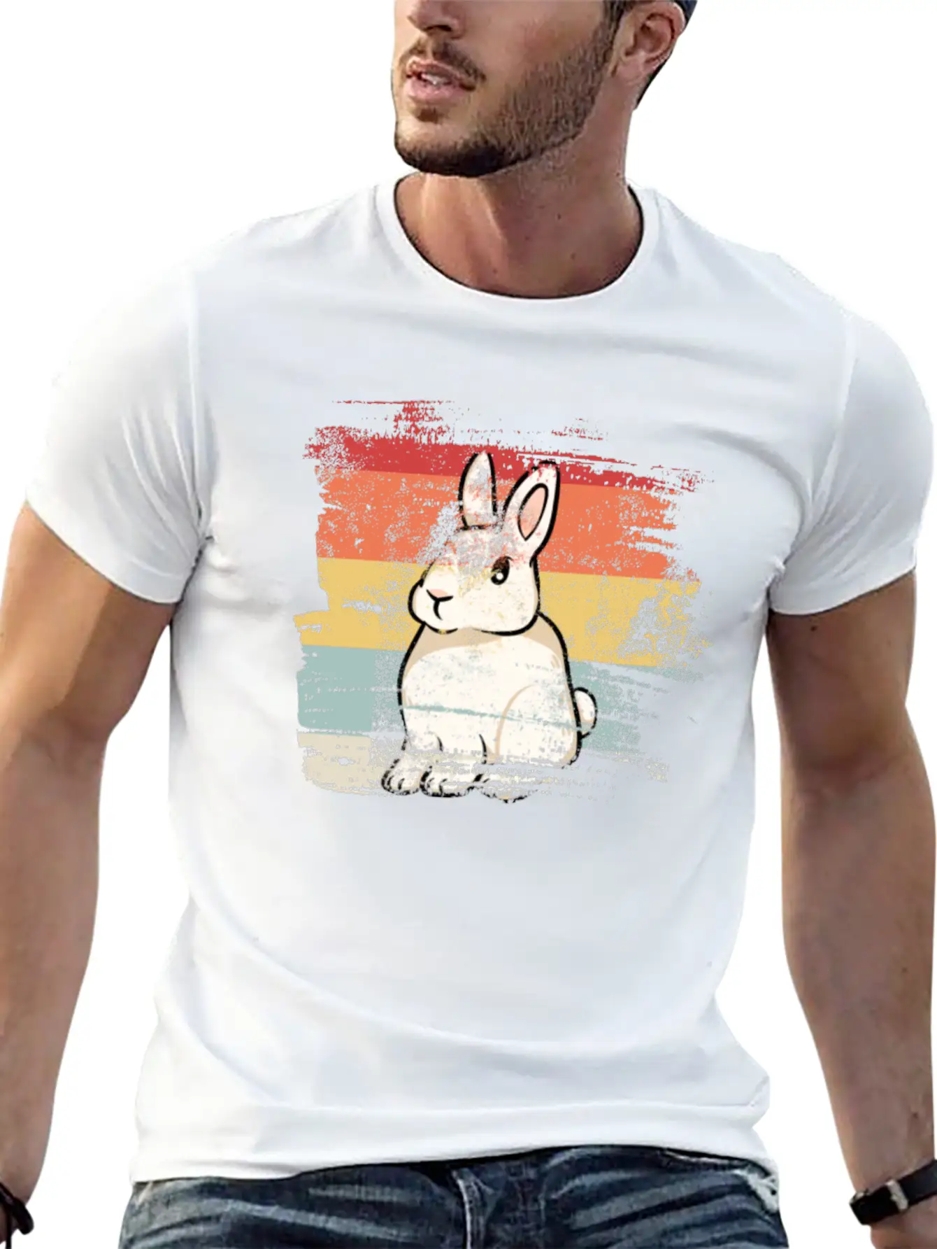 Rabbit Retro Essential Unisex Summer Tee – Soft Cotton Casual Fit