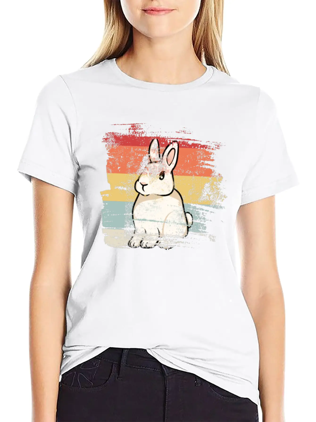 Rabbit Retro Essential Unisex Summer Tee – Soft Cotton Casual Fit