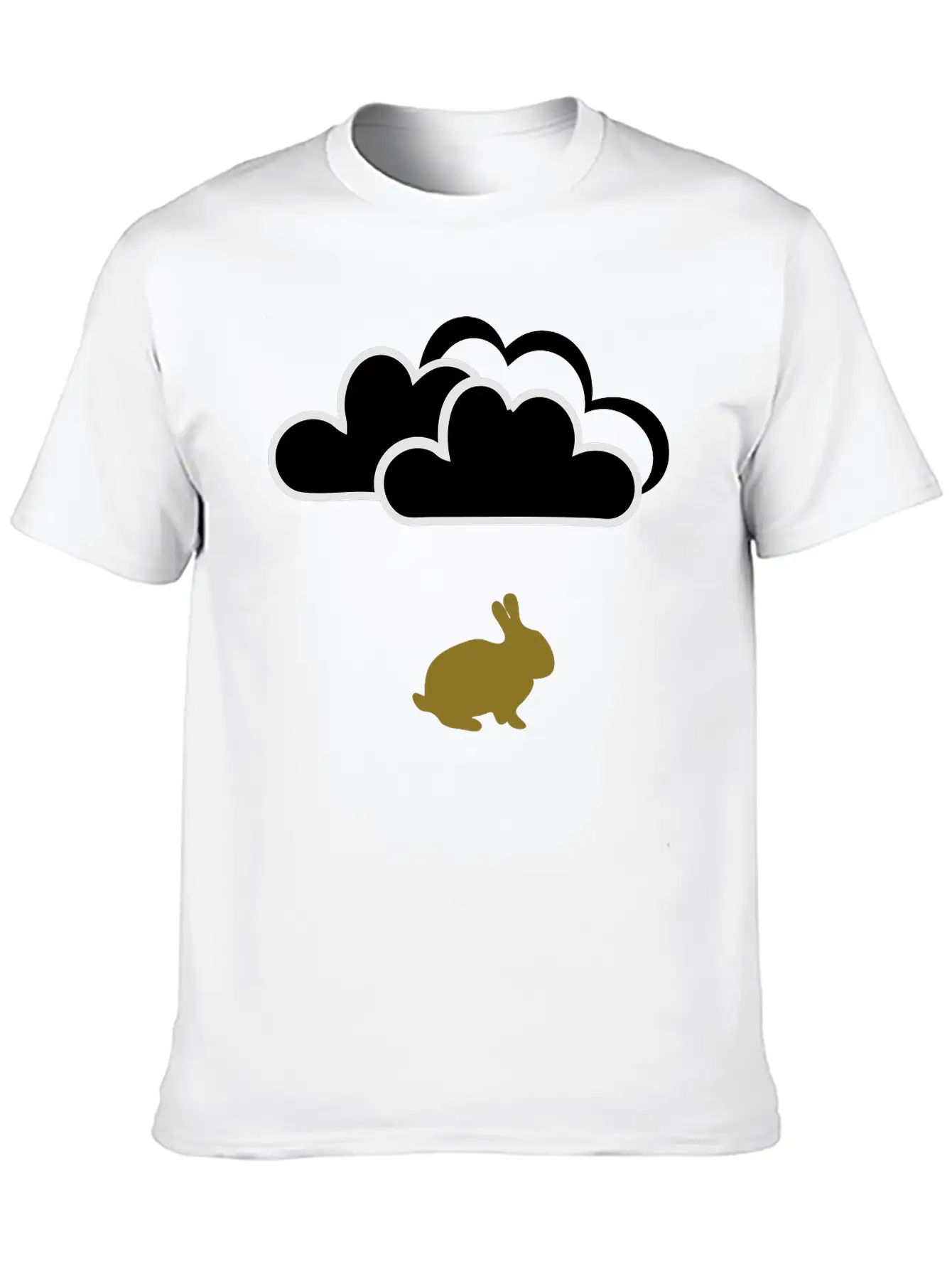 Rabbit Under Clouds Unisex Short Sleeve Soft Cotton T-Shirt – Casual Everyday Wear