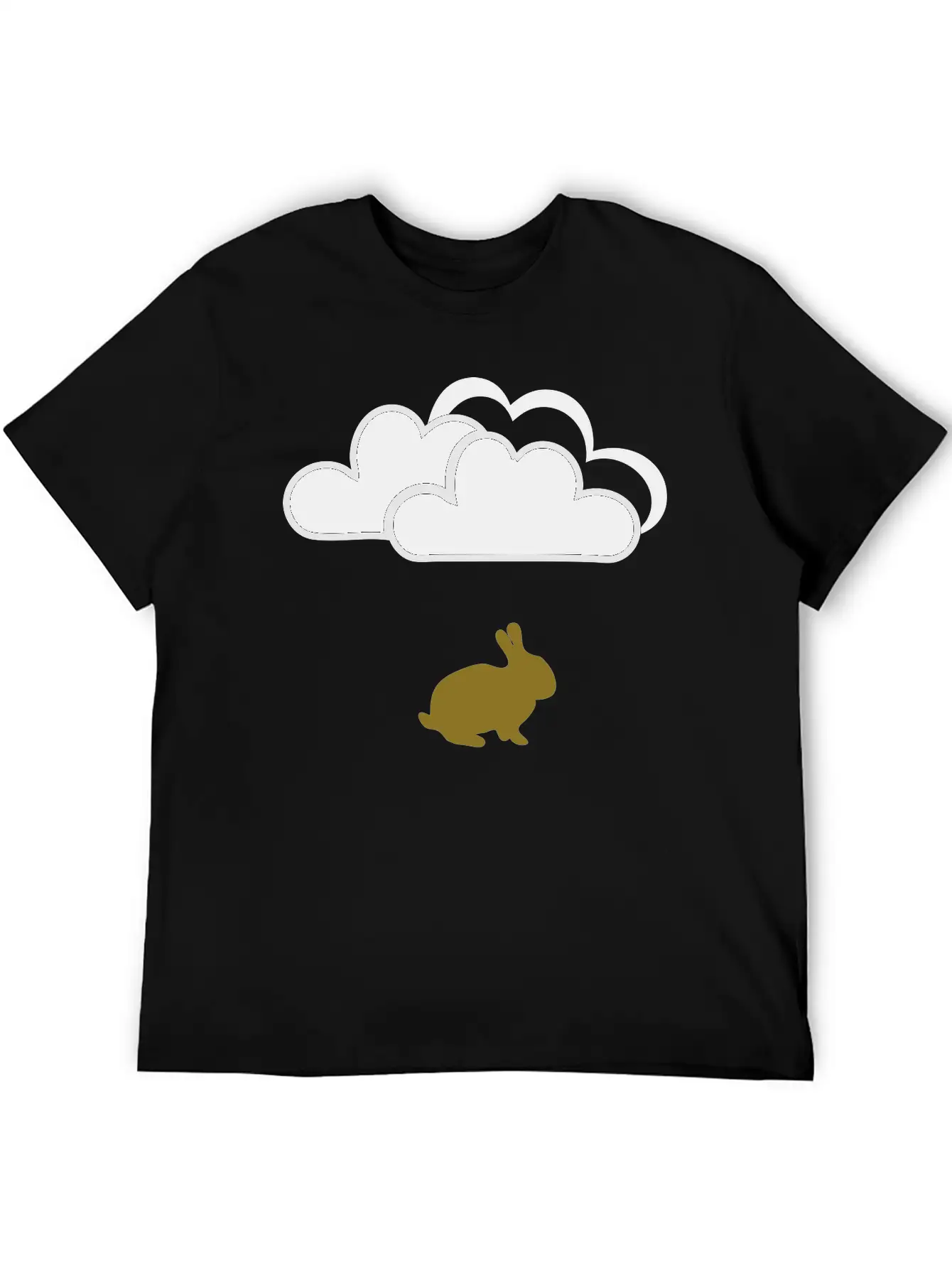 Rabbit Under Clouds Unisex Short Sleeve Soft Cotton T-Shirt – Casual Everyday Wear