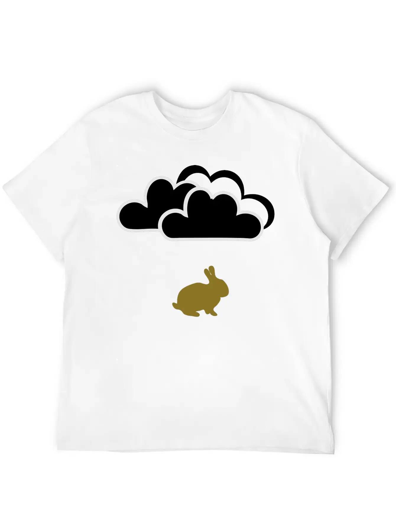 Rabbit Under Clouds Unisex Short Sleeve Soft Cotton T-Shirt – Casual Everyday Wear