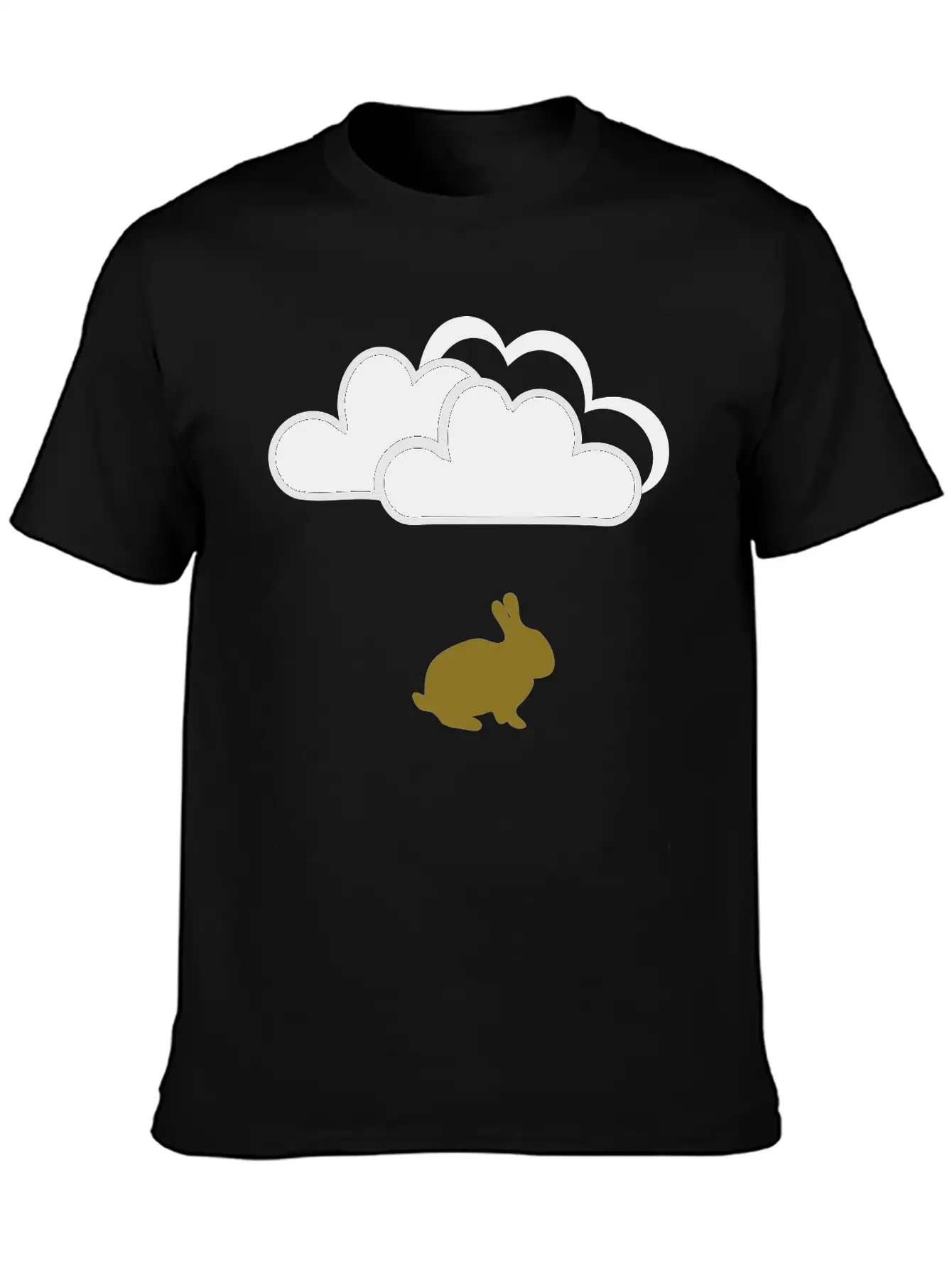 Rabbit Under Clouds Unisex Short Sleeve Soft Cotton T-Shirt – Casual Everyday Wear